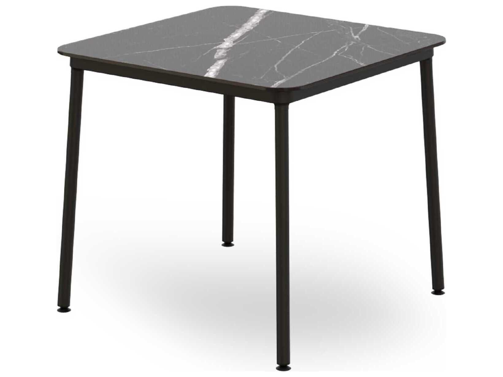Resol Hub Square Dining Table 31x31 Black Marble