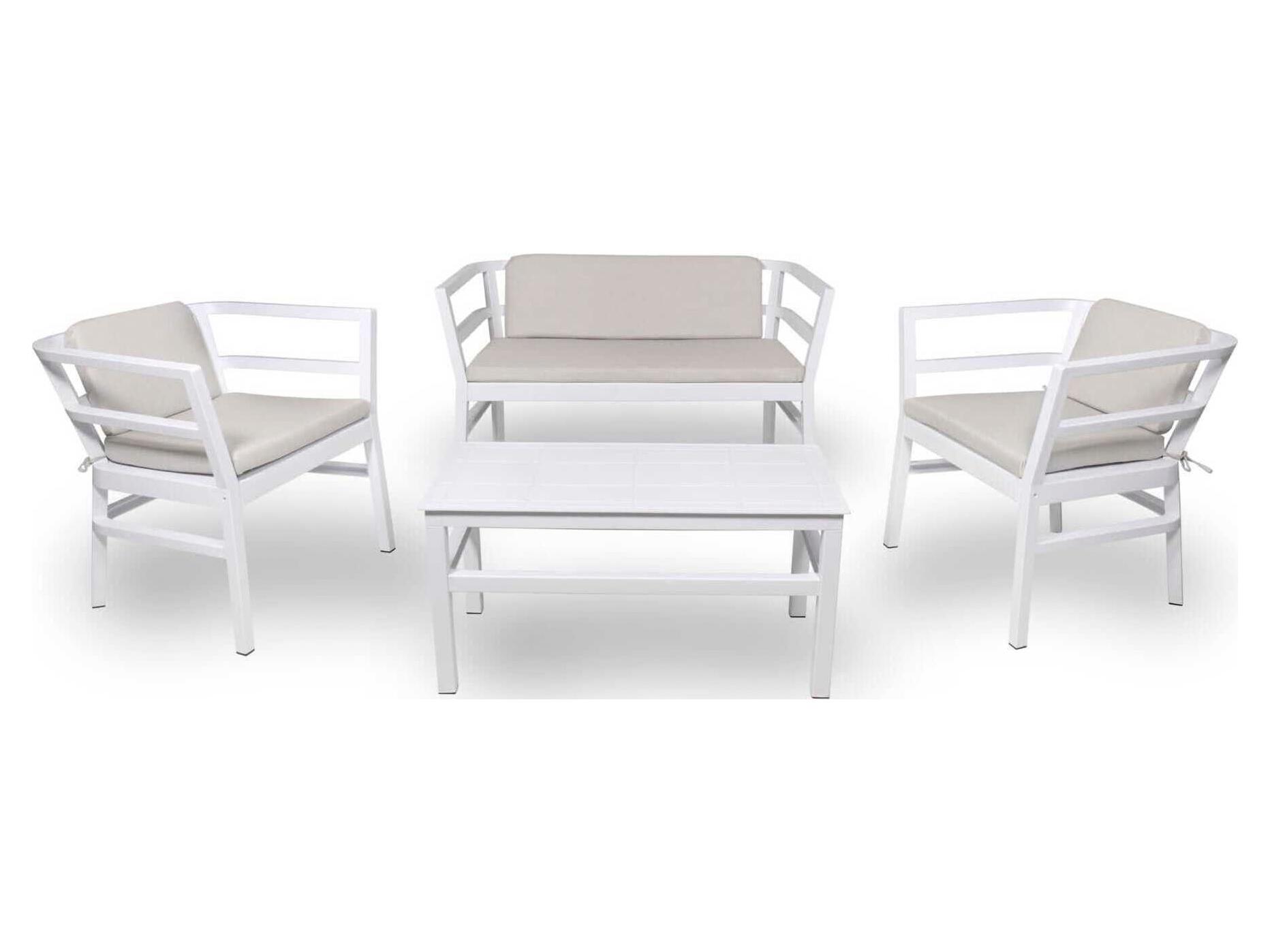 Resol Click-Clack 4 Piece Conversation Set White
