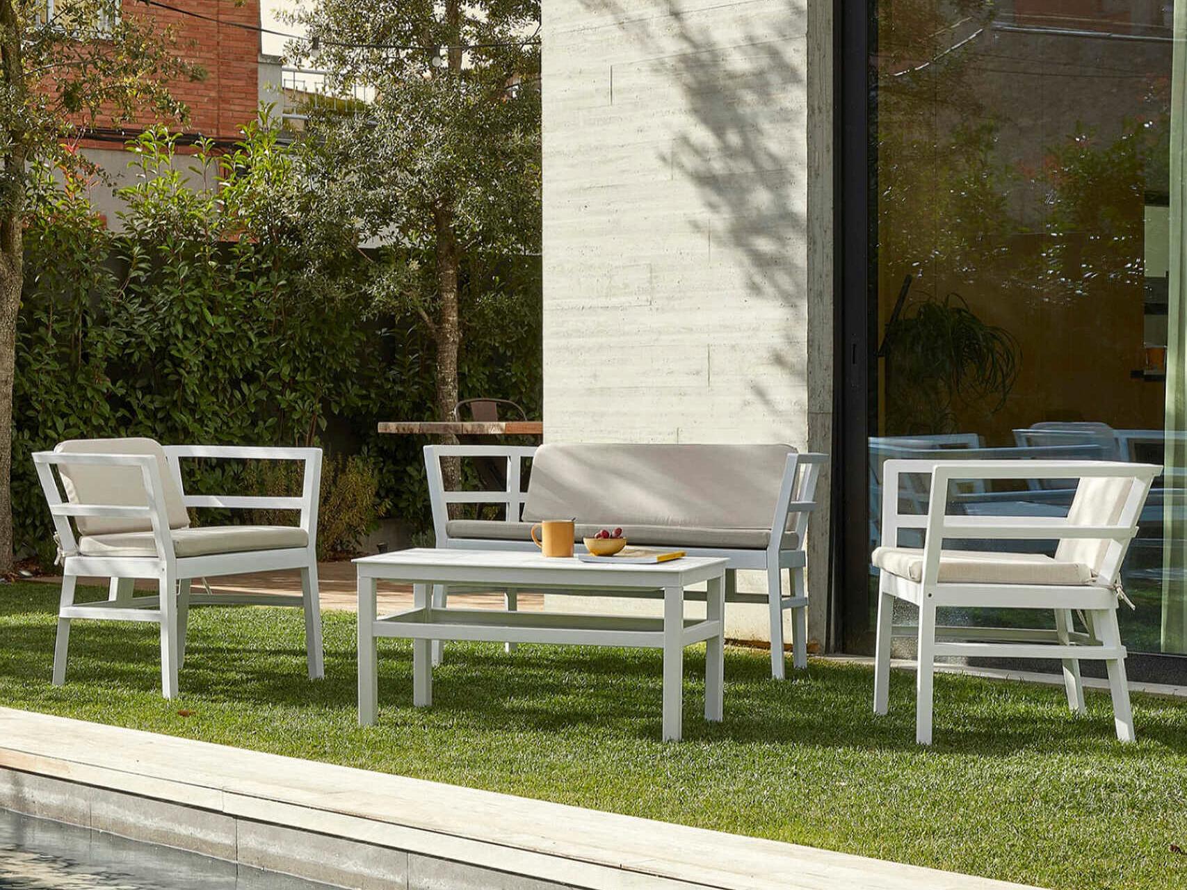 Resol Click-Clack 4 Piece Conversation Set White