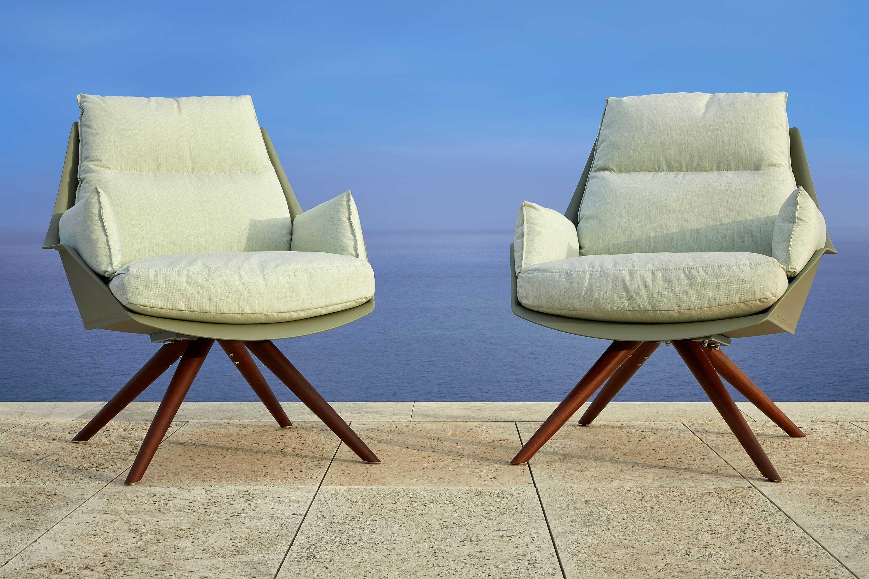 Resol Anou Wood Lounge Chair Greenish Grey