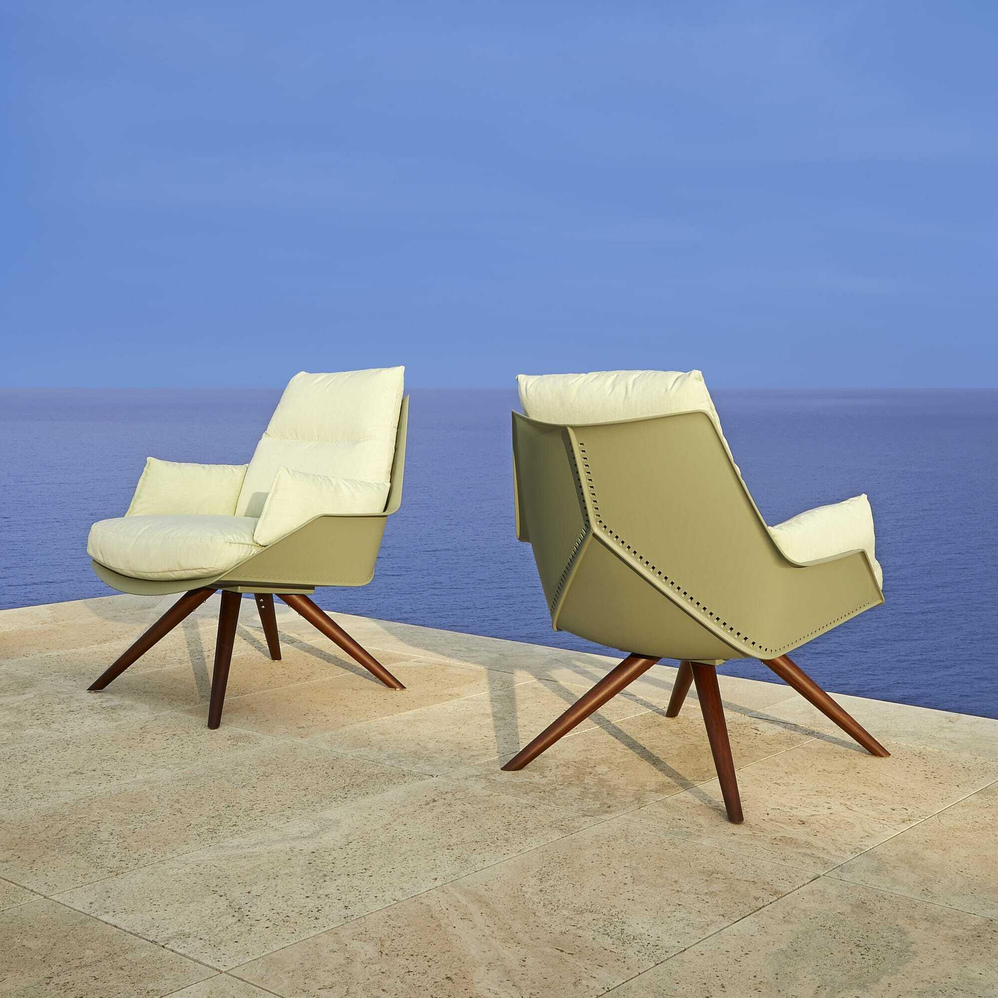 Resol Anou Wood Lounge Chair Greenish Grey