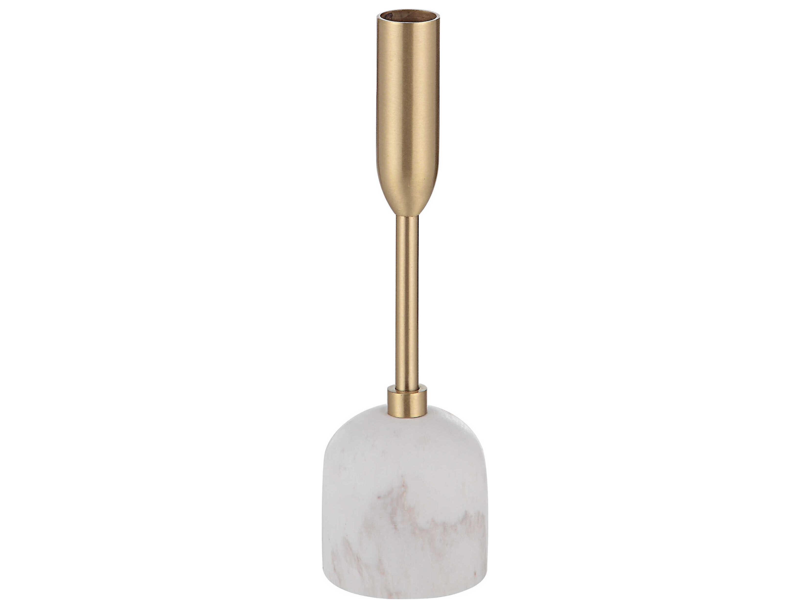 Renwil Marchesa Satin Brass Candle Holder Set of 3