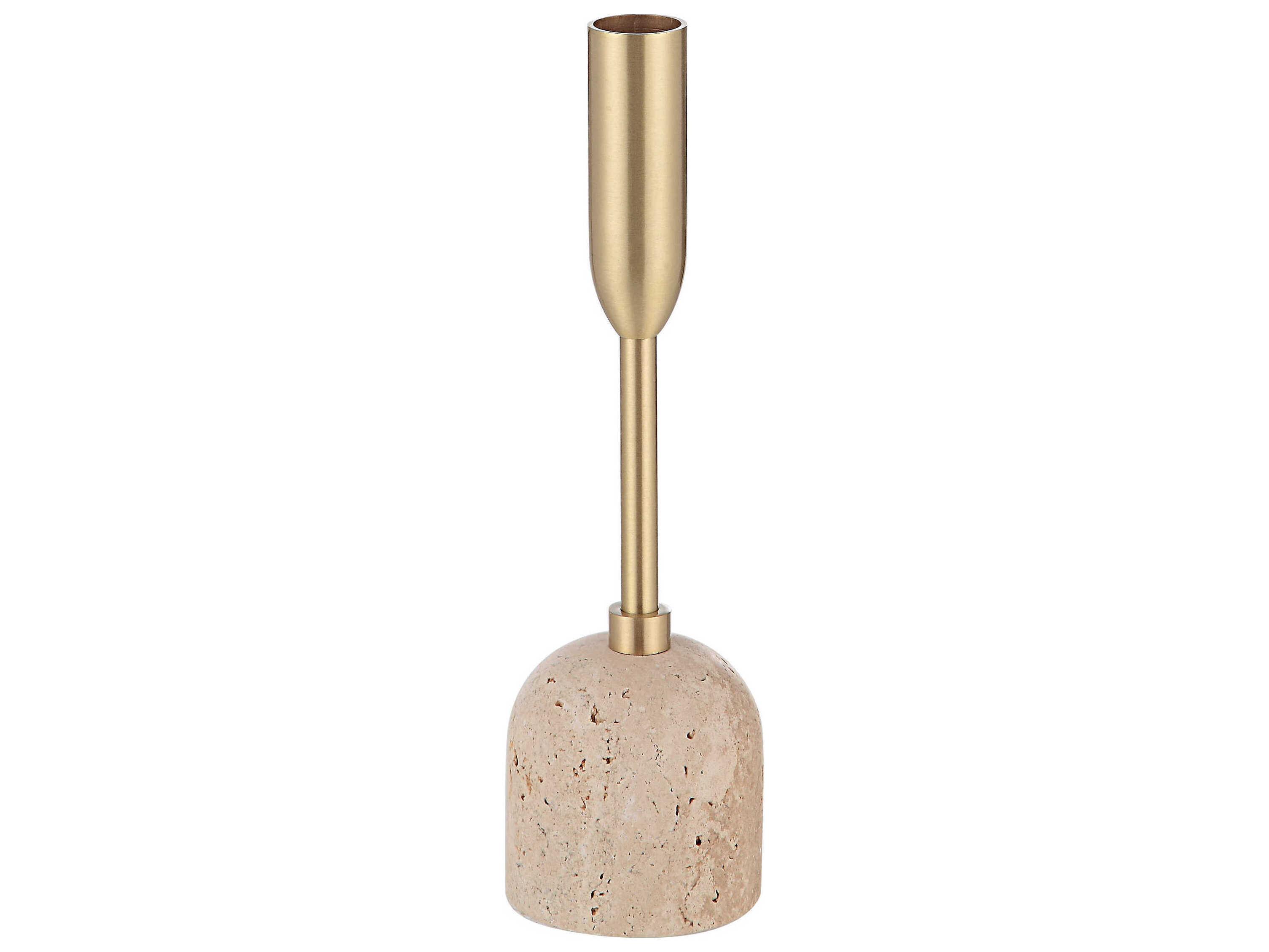 Renwil Vesta Satin Brass Candle Holder Set of 3