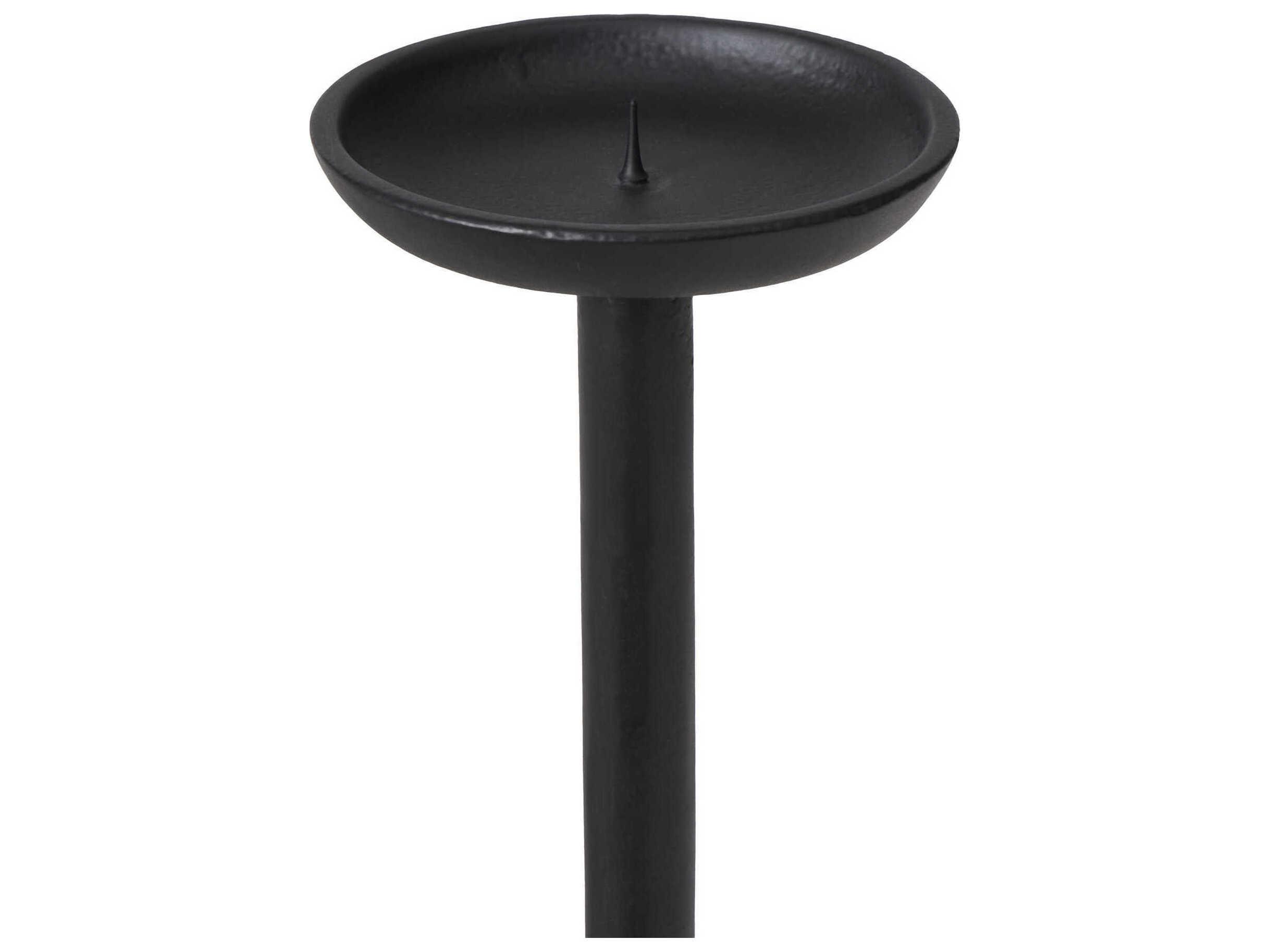 Renwil Agra Matte Black Candle Holder