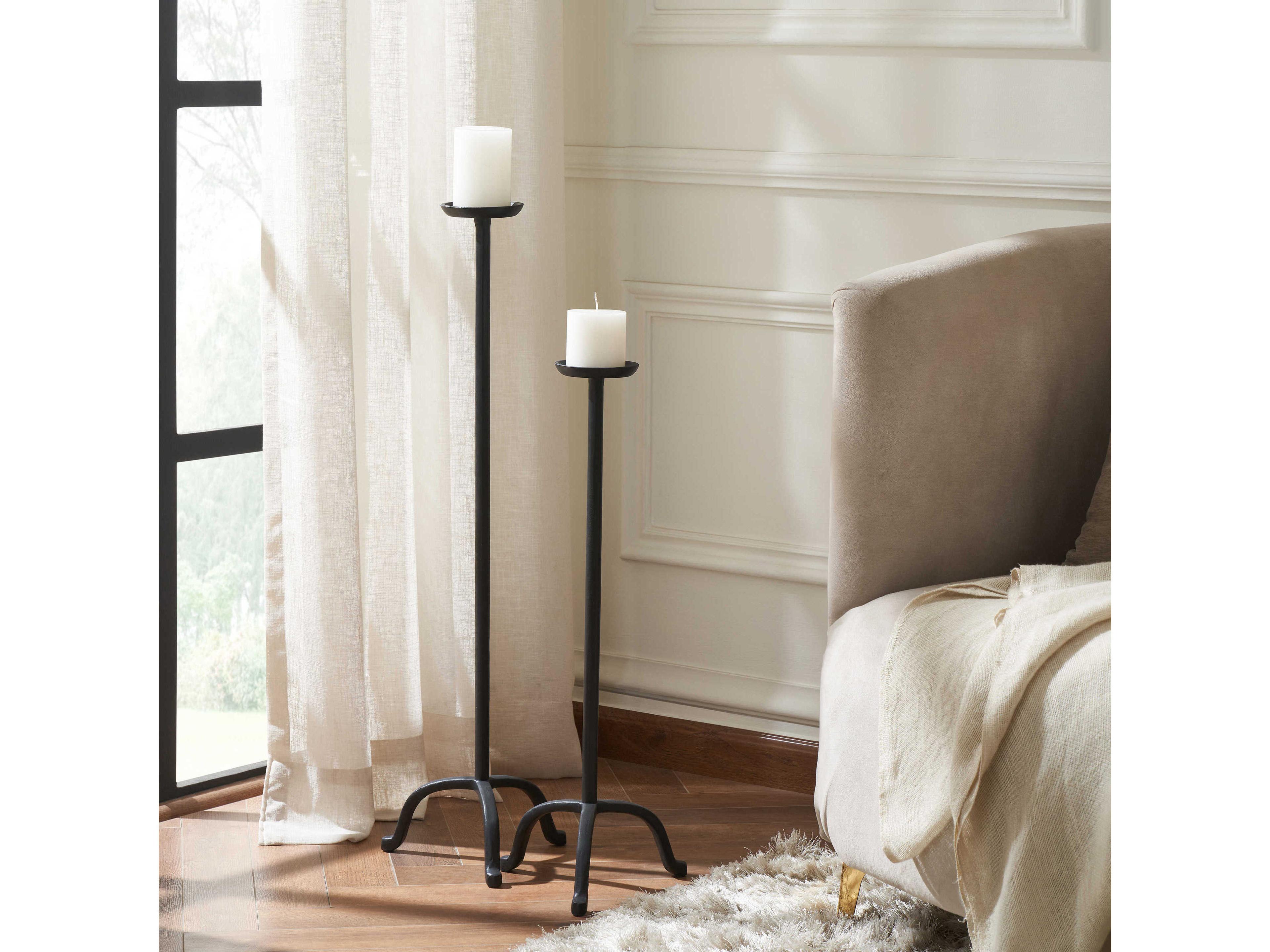Renwil Agra Matte Black Candle Holder