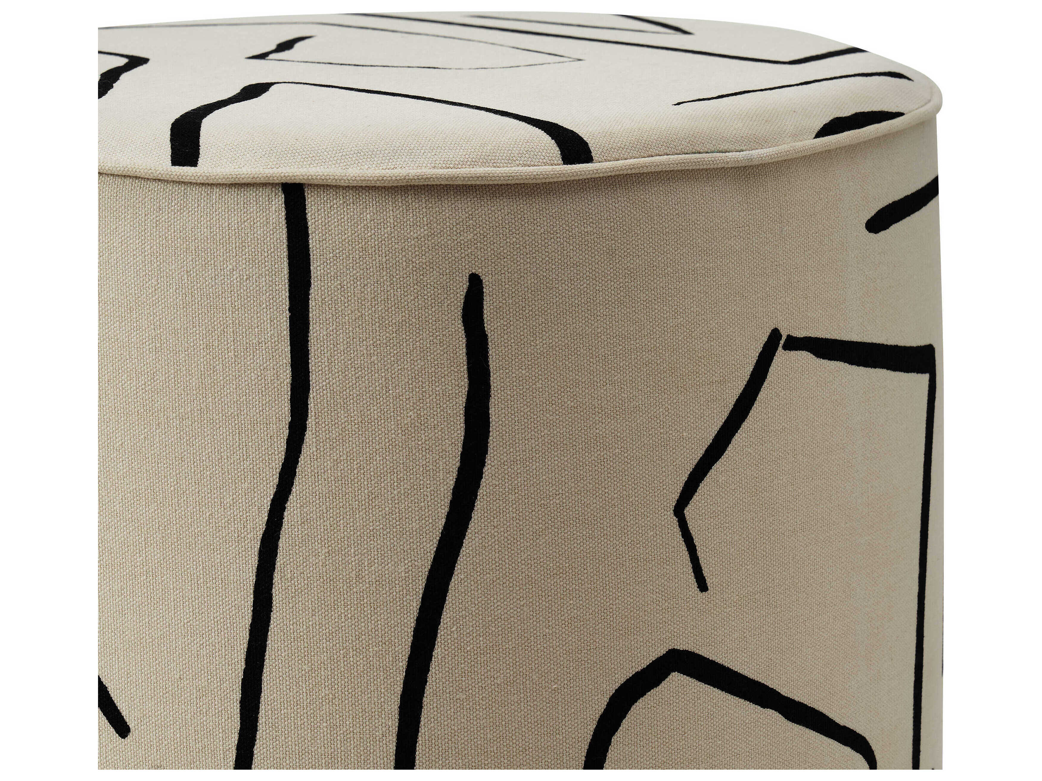 Renwil Rachelle Cream Upholstered Accent Stool