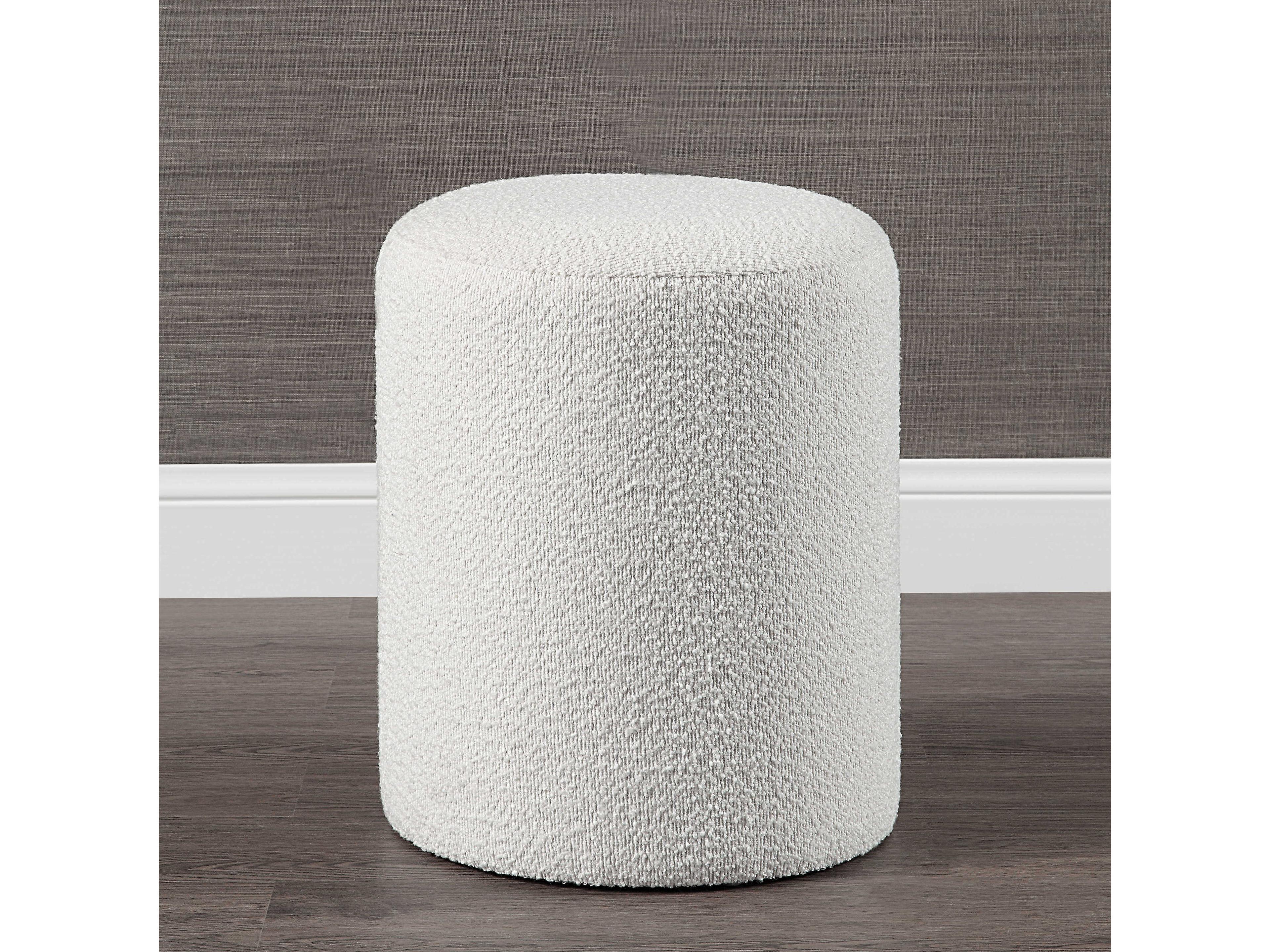 Renwil Corbin White Upholstered Ottoman