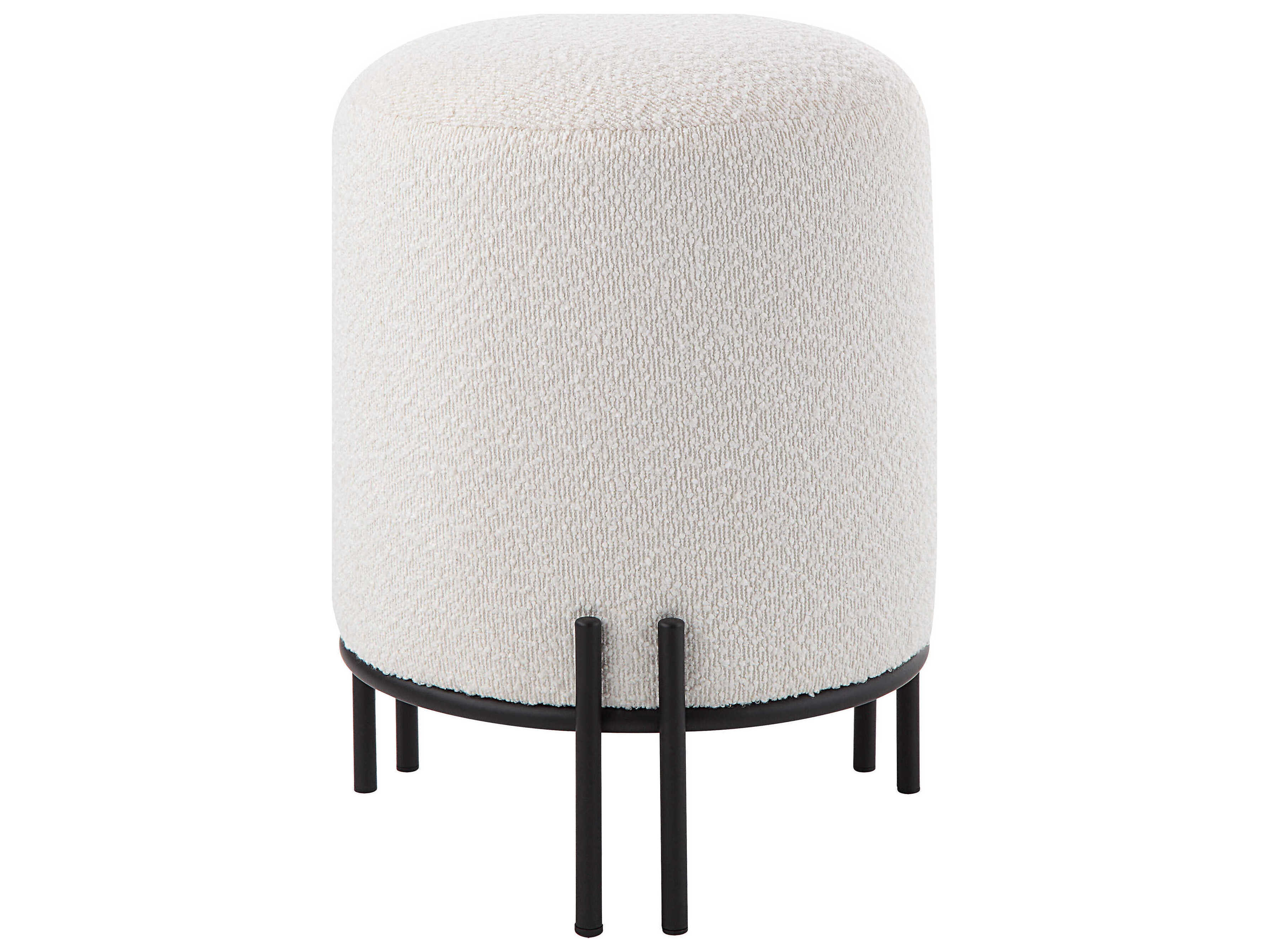 Renwil Cynthia White Upholstered Ottoman