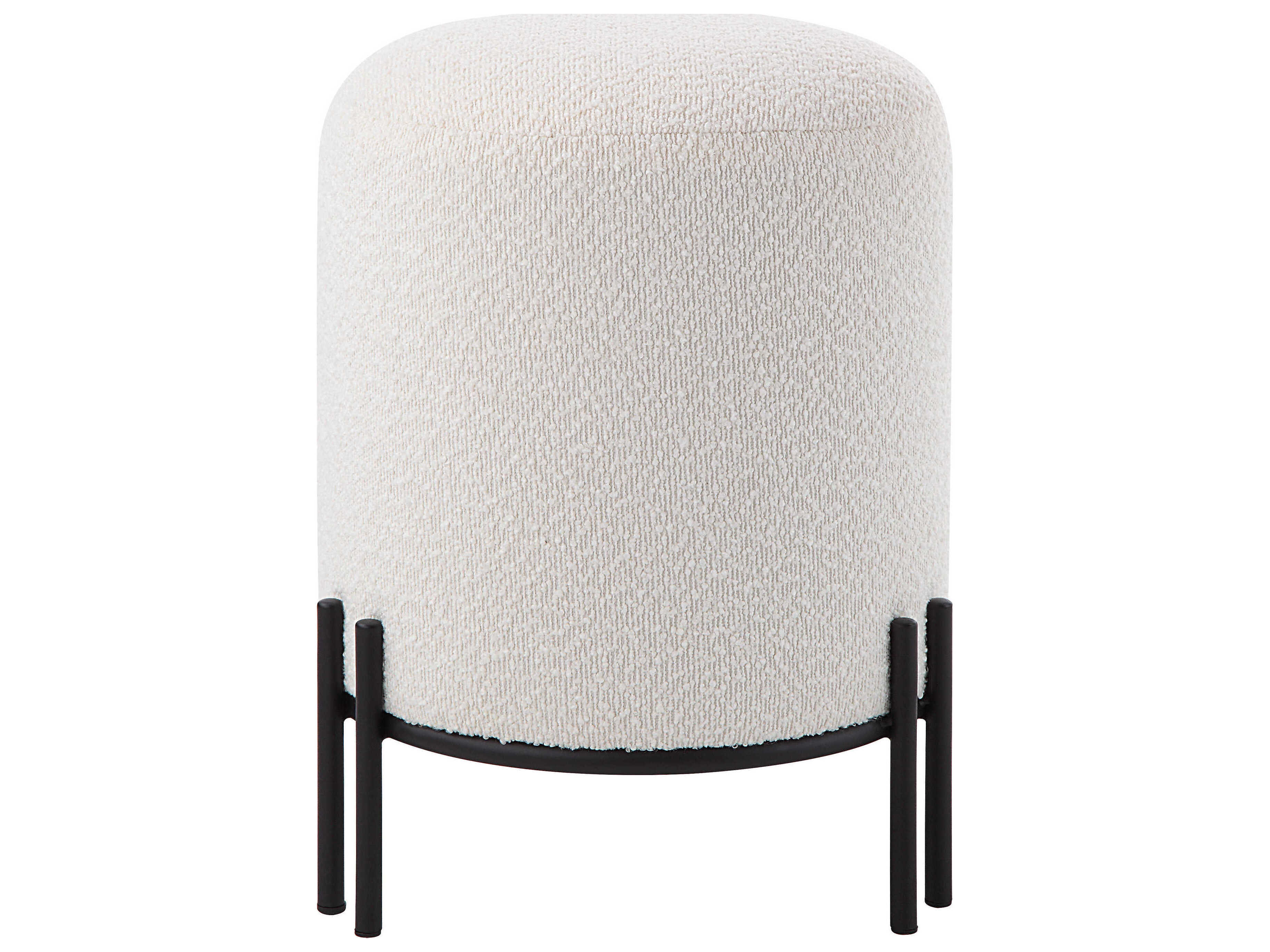 Renwil Cynthia White Upholstered Ottoman