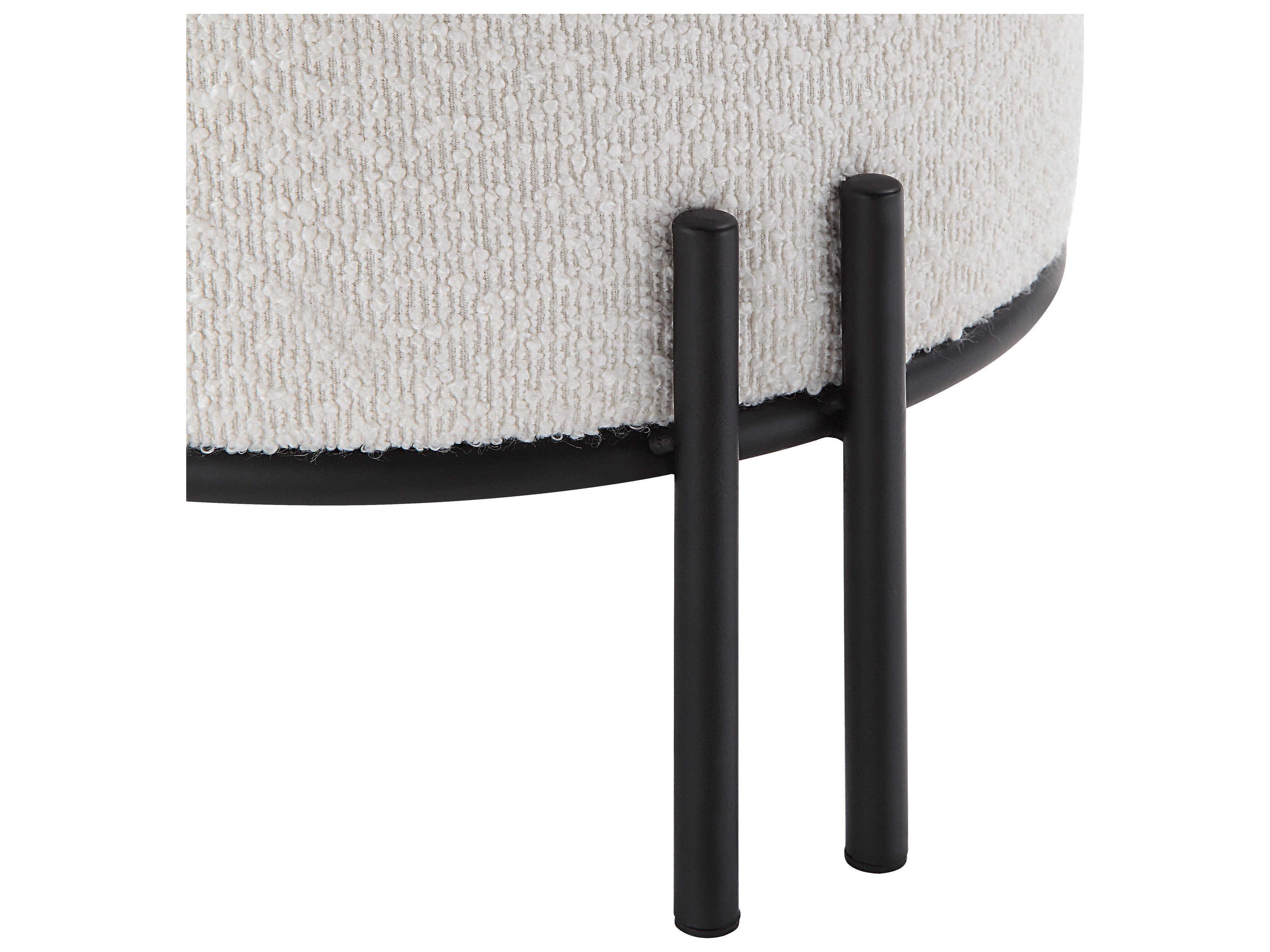 Renwil Cynthia White Upholstered Ottoman