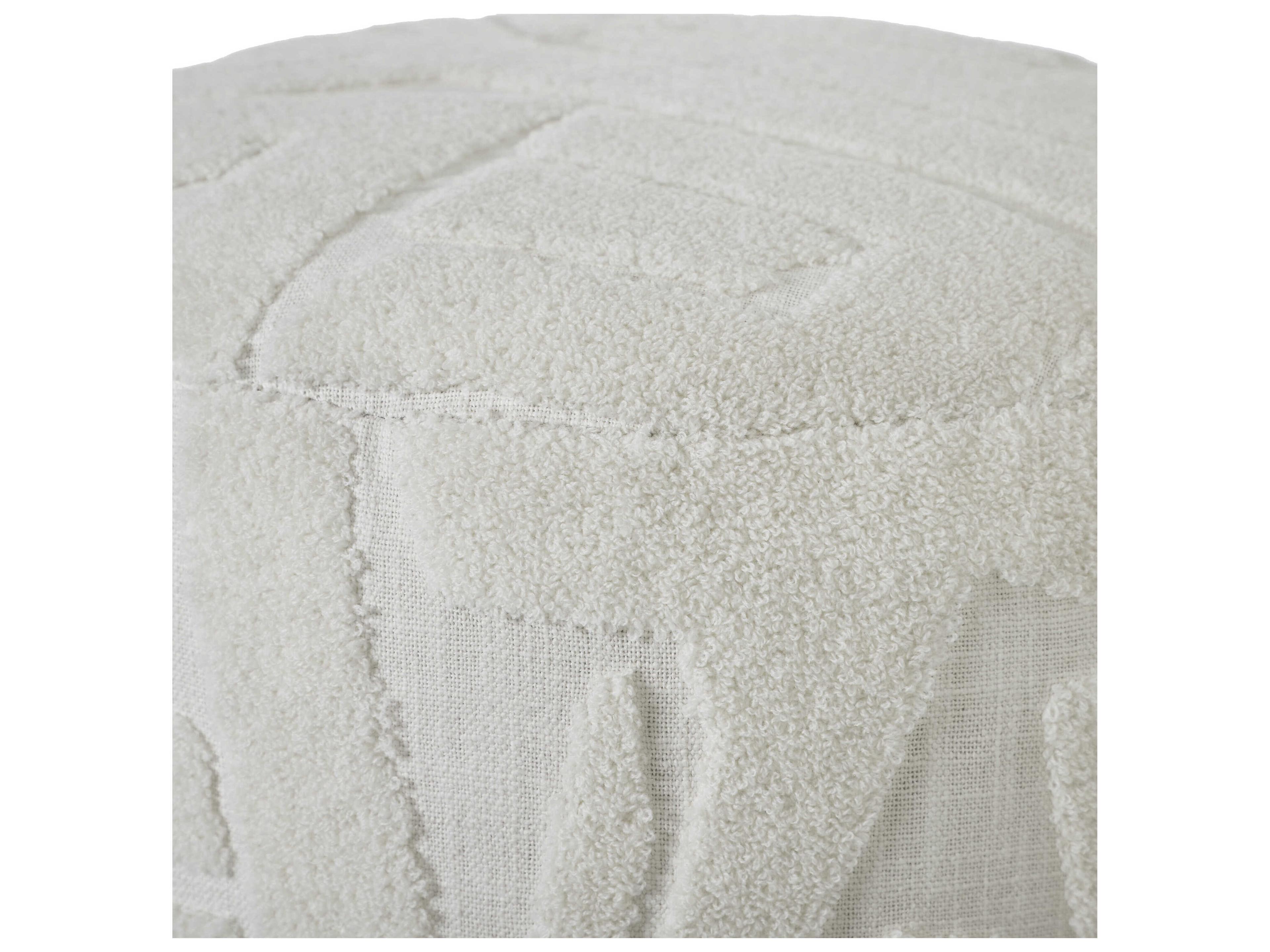 Renwil Trento Ivory White Upholstered Accent Stool