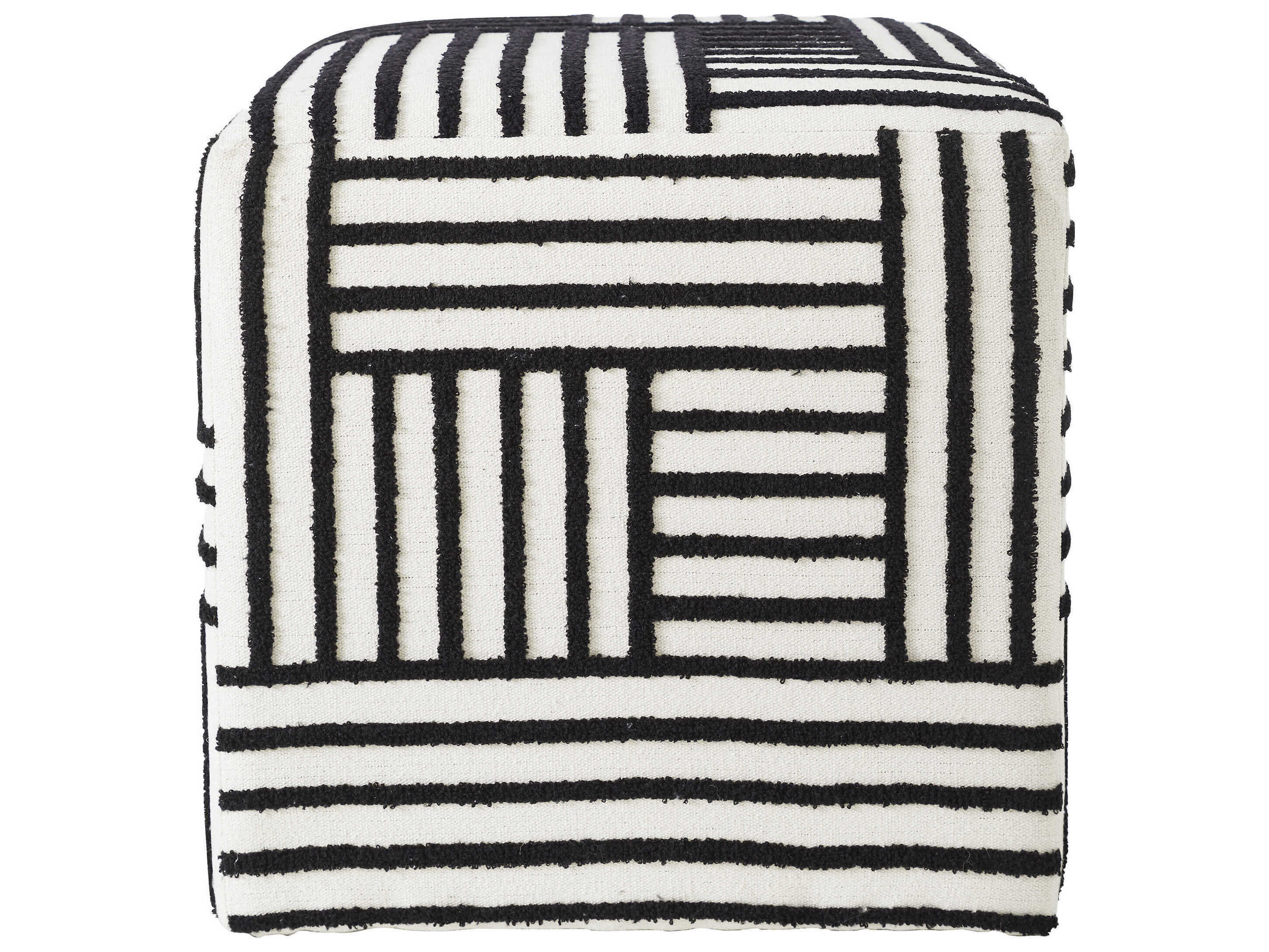 Renwil Monti Black Upholstered Ottoman