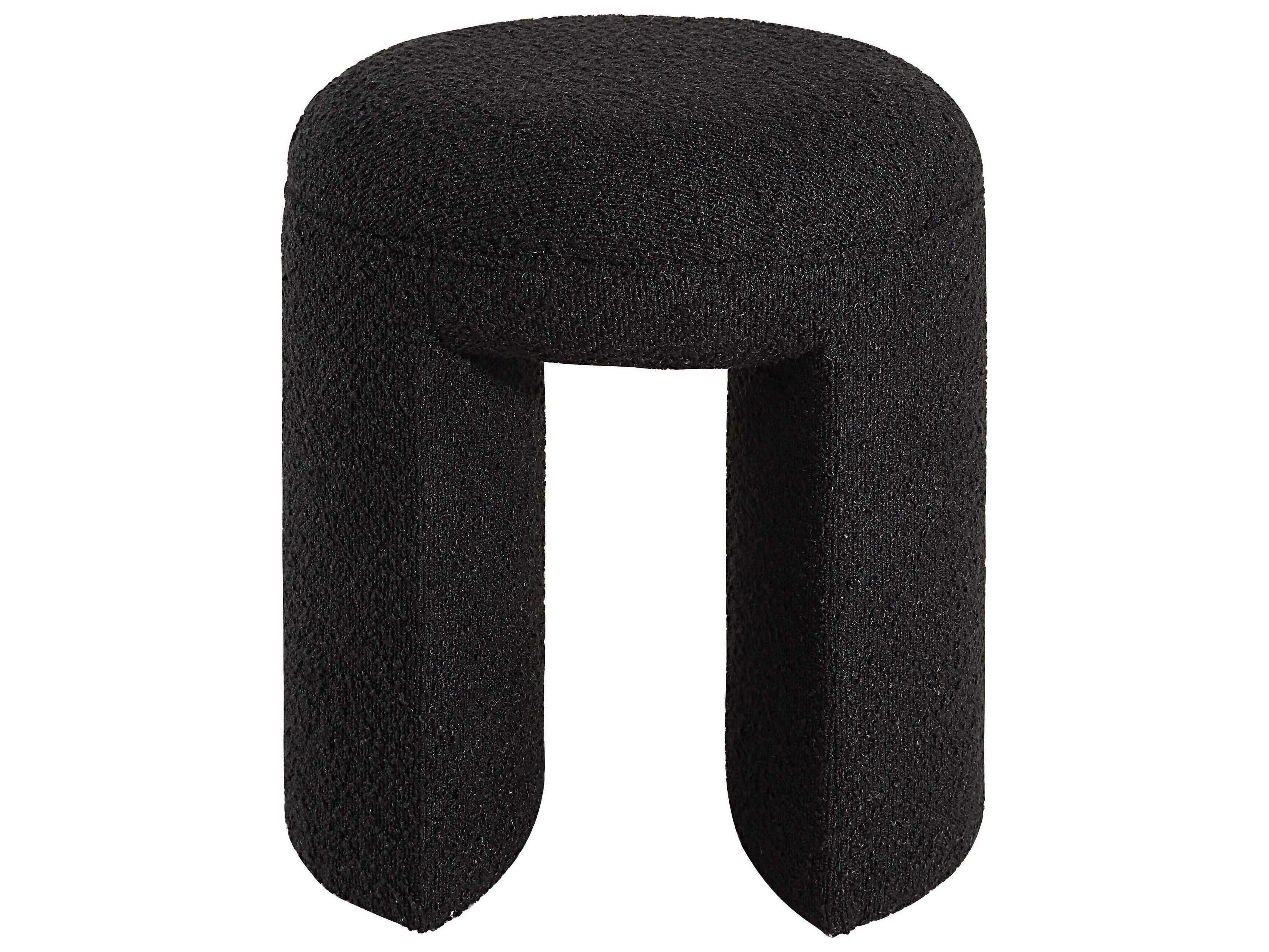 Renwil Amrah Black Upholstered Accent Stool