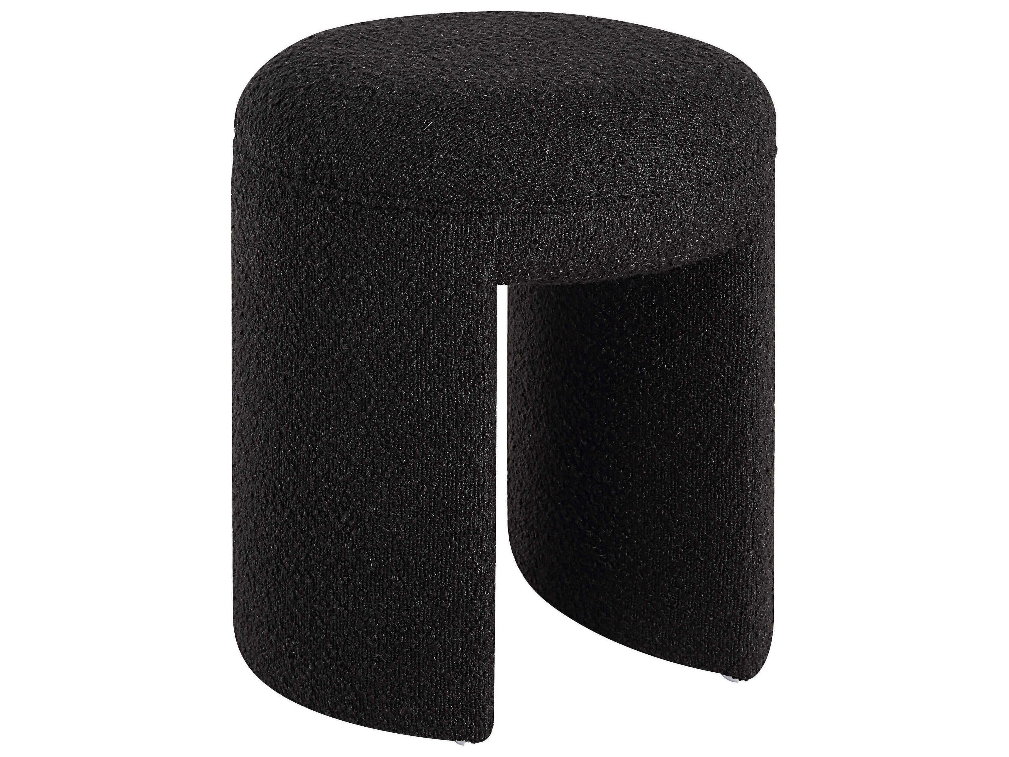 Renwil Amrah Black Upholstered Accent Stool