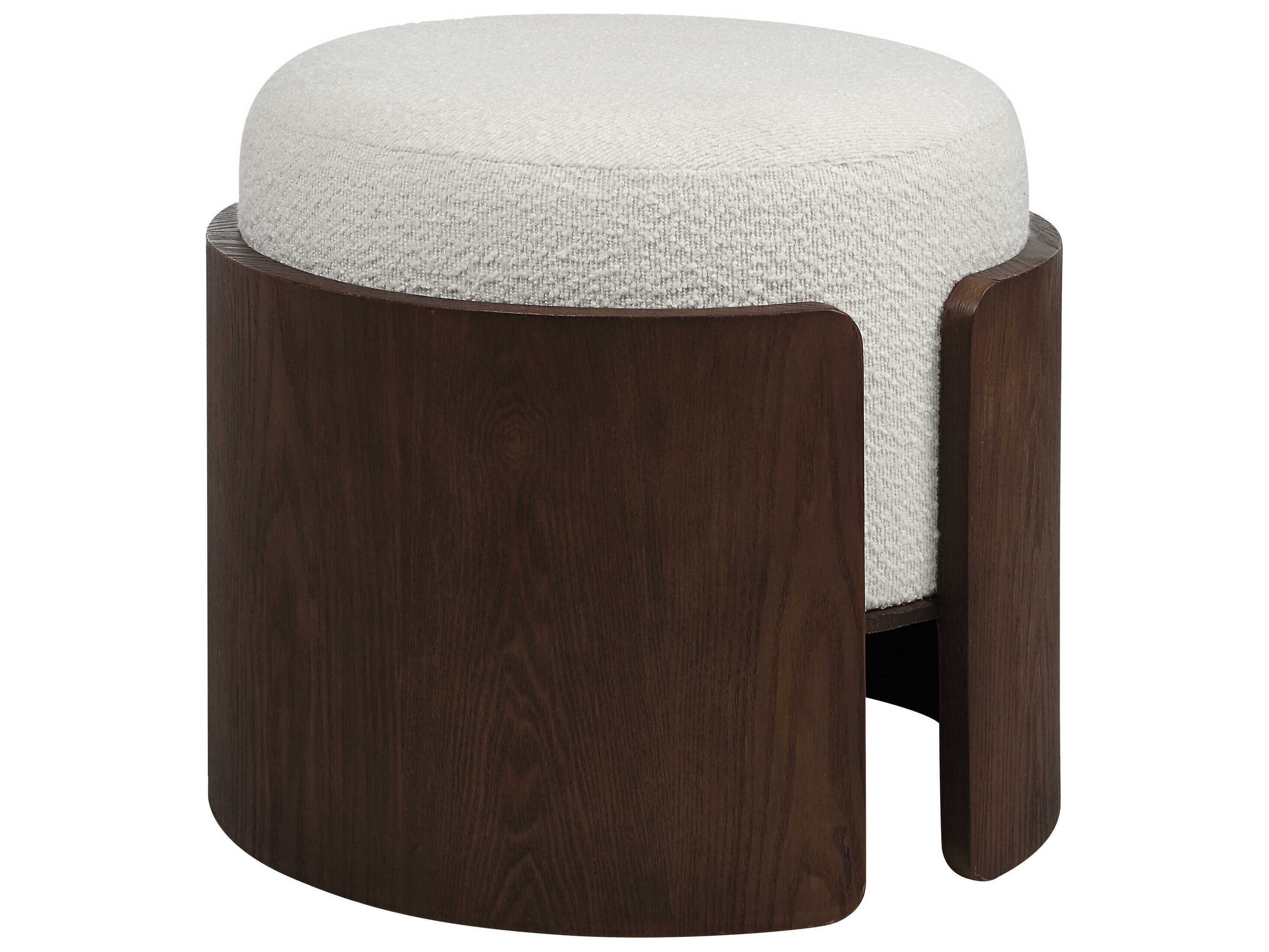 Renwil Capsula Walnut Veneer Brown Upholstered Ottoman