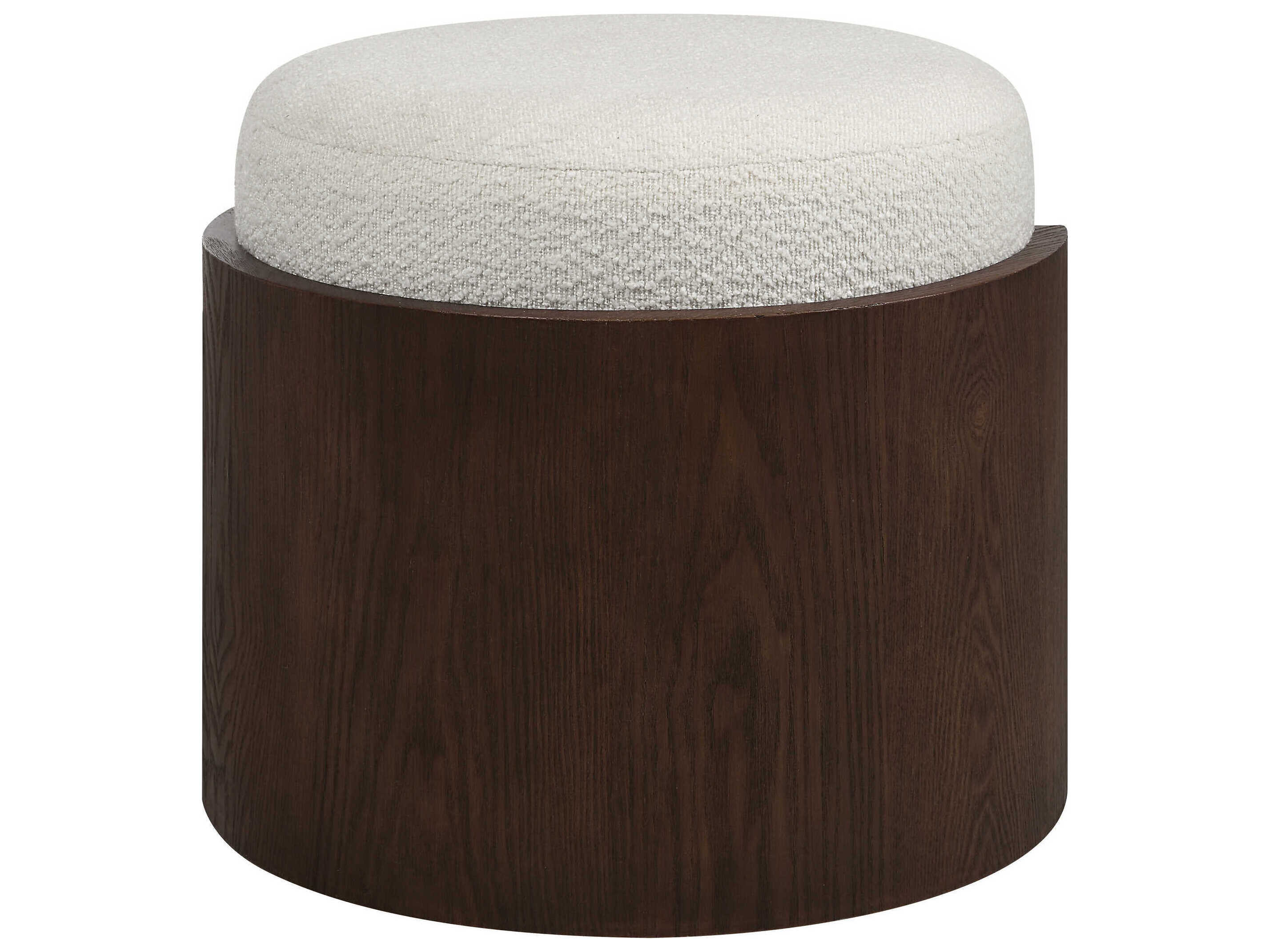 Renwil Capsula Walnut Veneer Brown Upholstered Ottoman