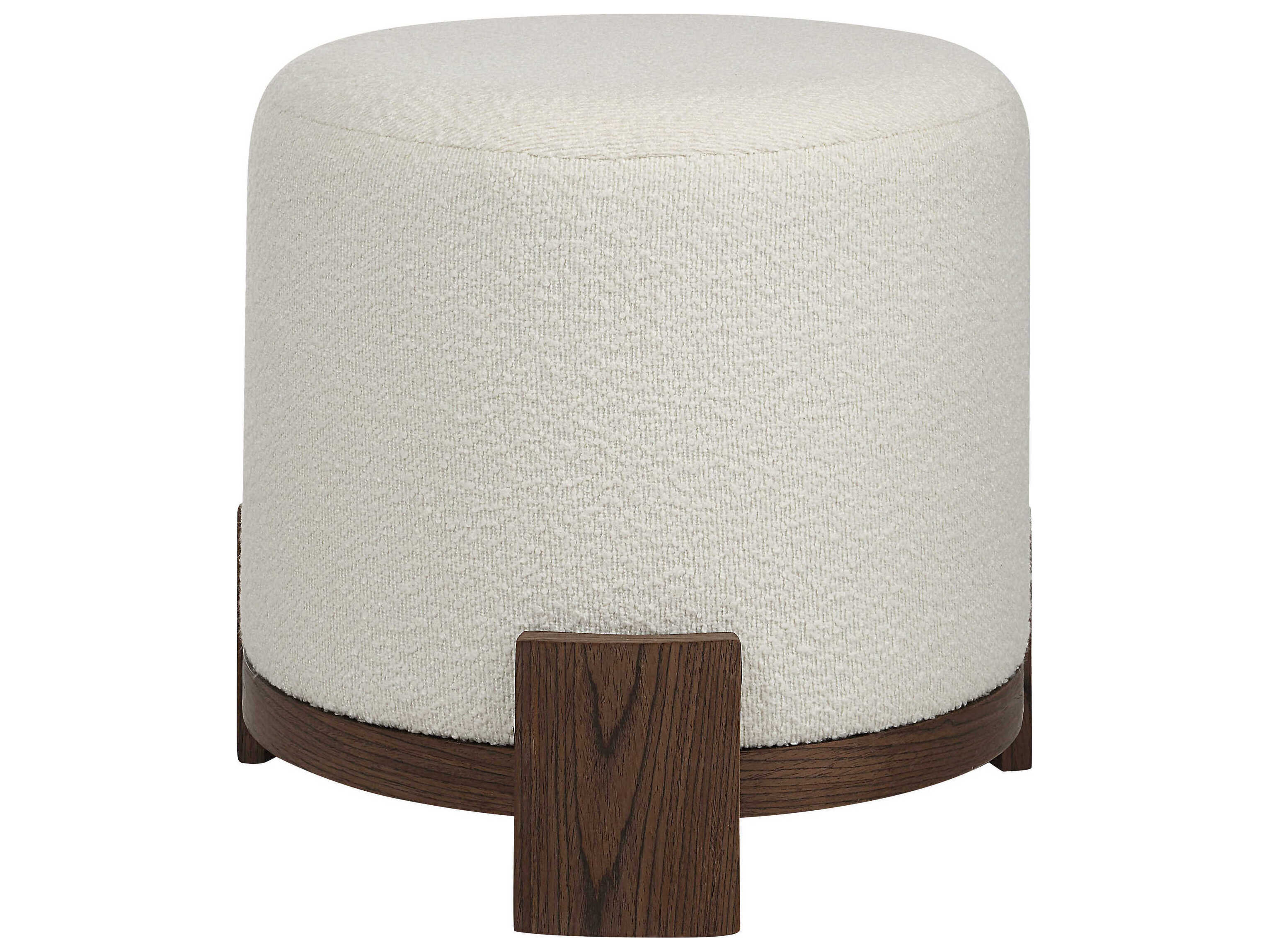Renwil Chaves Ivory White Upholstered Ottoman