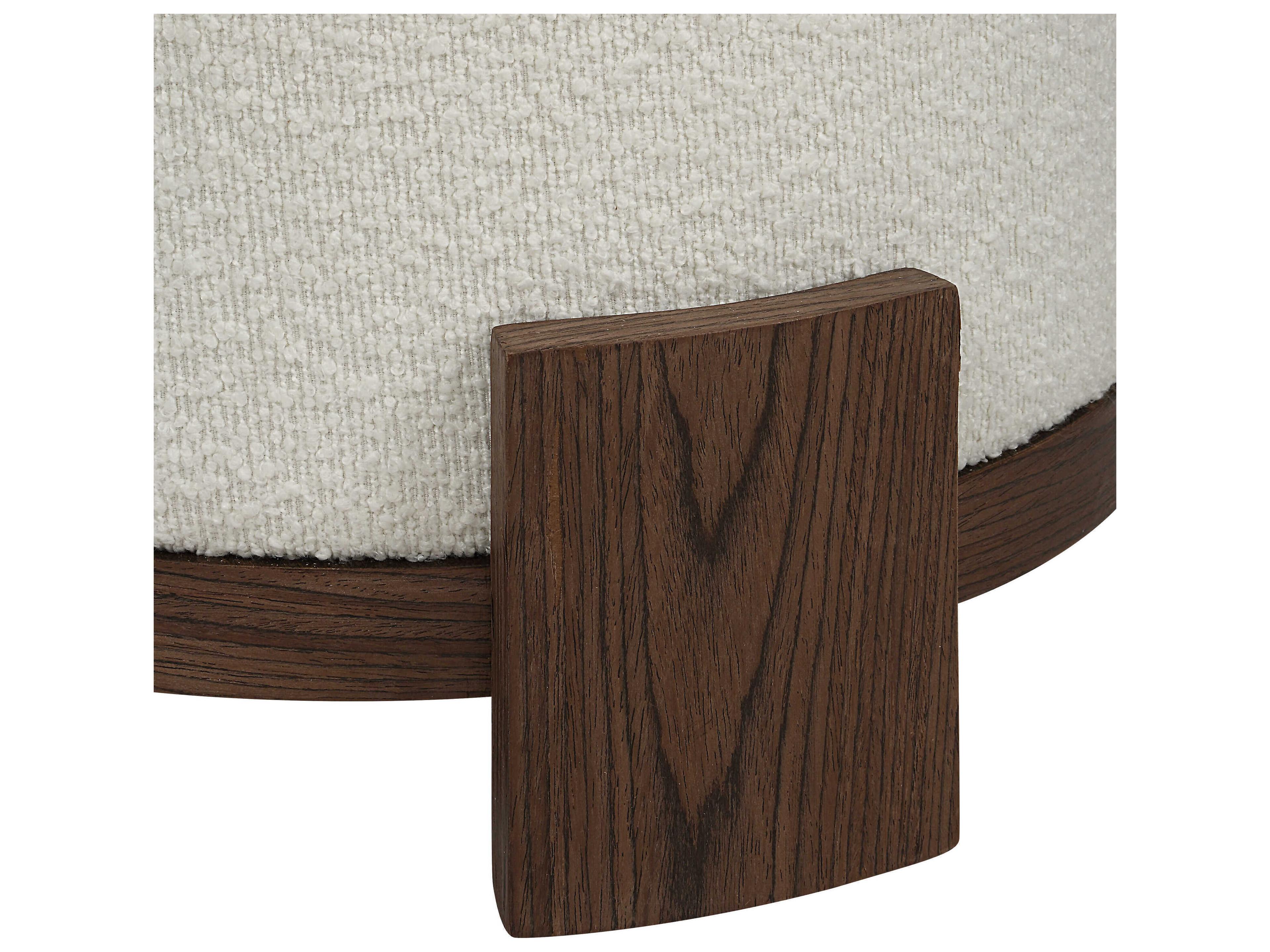 Renwil Chaves Ivory White Upholstered Ottoman