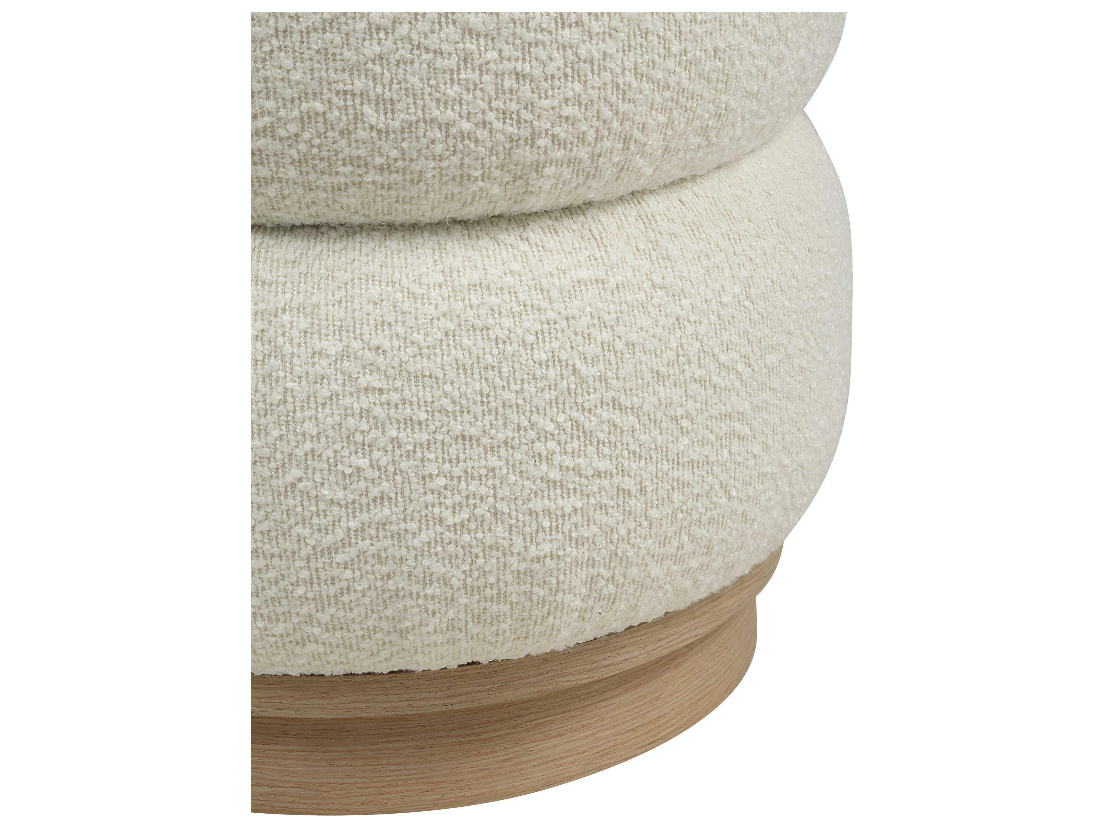 Renwil Miele Ivory Beige Upholstered Ottoman