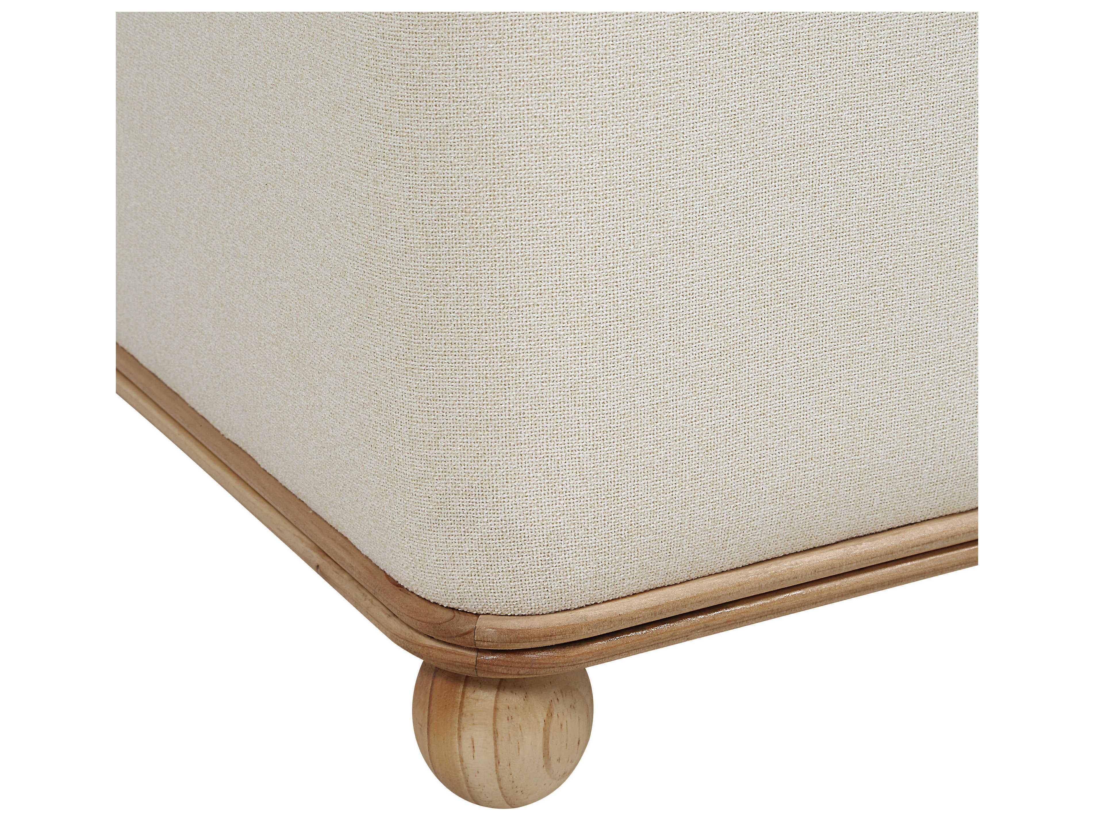 Renwil Sines Natural Beige Upholstered Ottoman