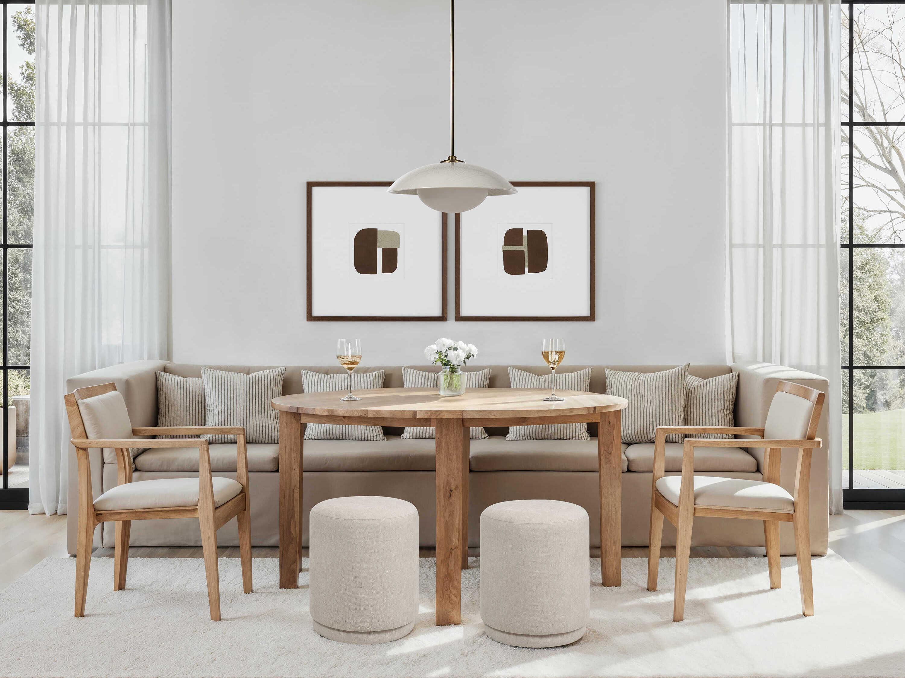 Renwil Persea Cool Grey Upholstered Accent Stool