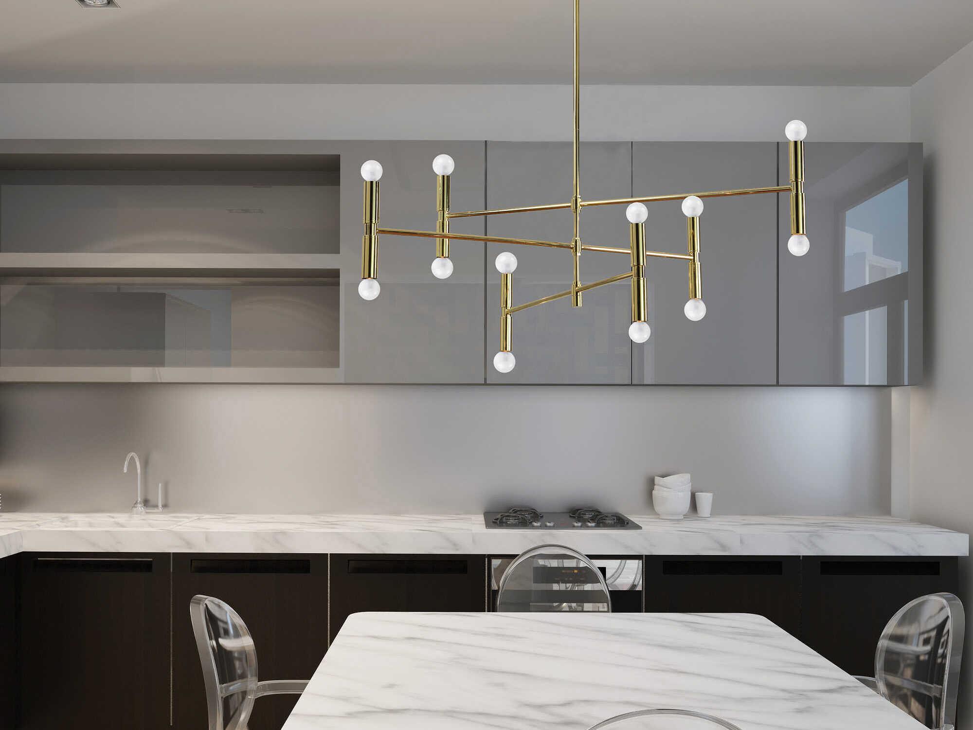 Renwil Axis 12-Light Gold Tiered Chandelier