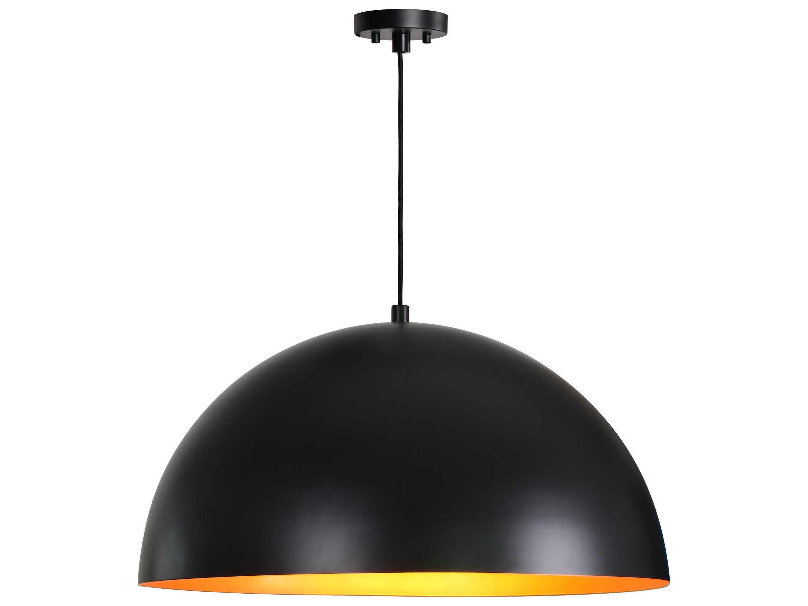 Renwil Sina 1-Light Matte Black Gold Dome Pendant