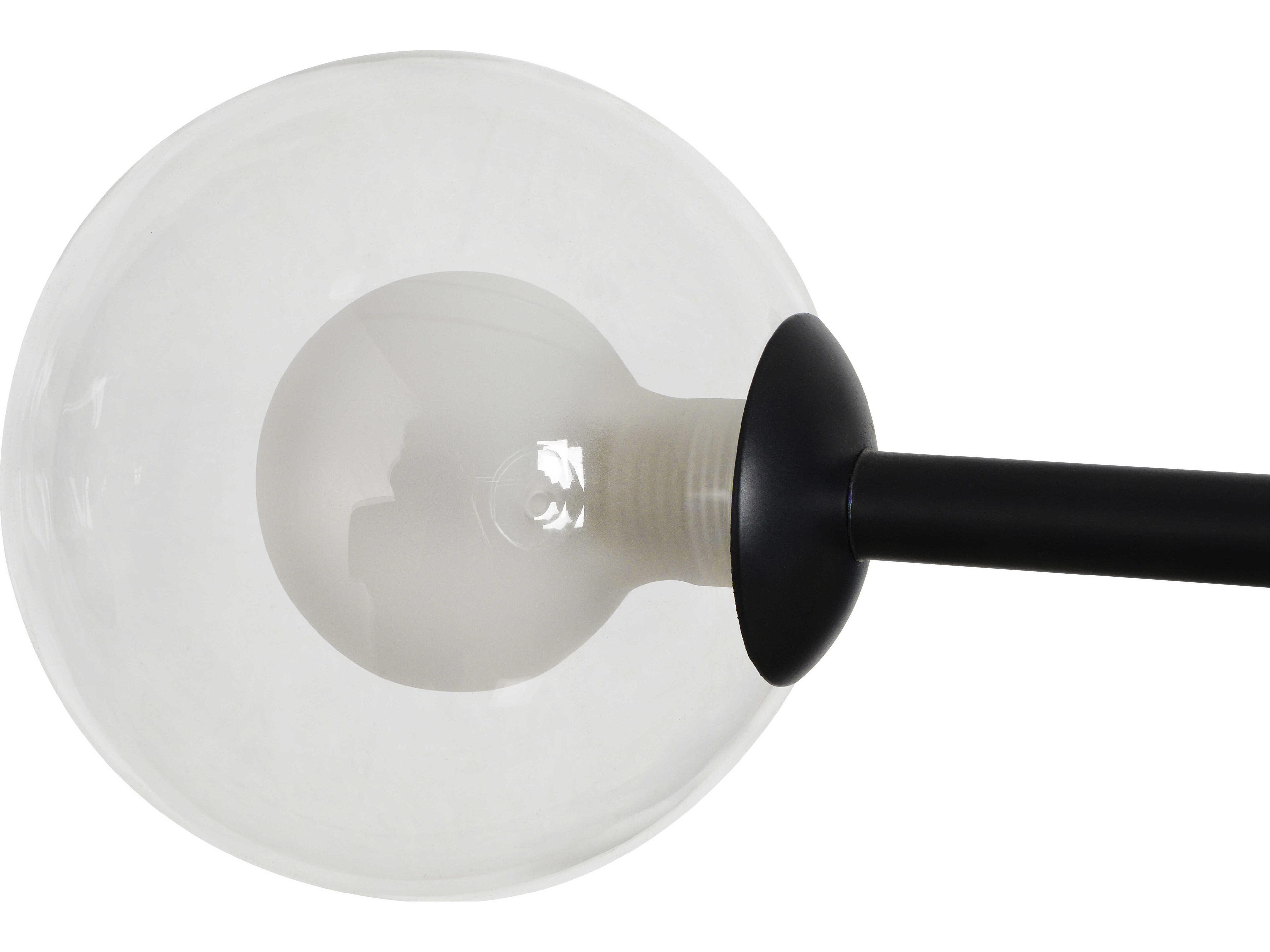 Renwil Endah 6-Light Matte Black Globe Linear Island Pendant