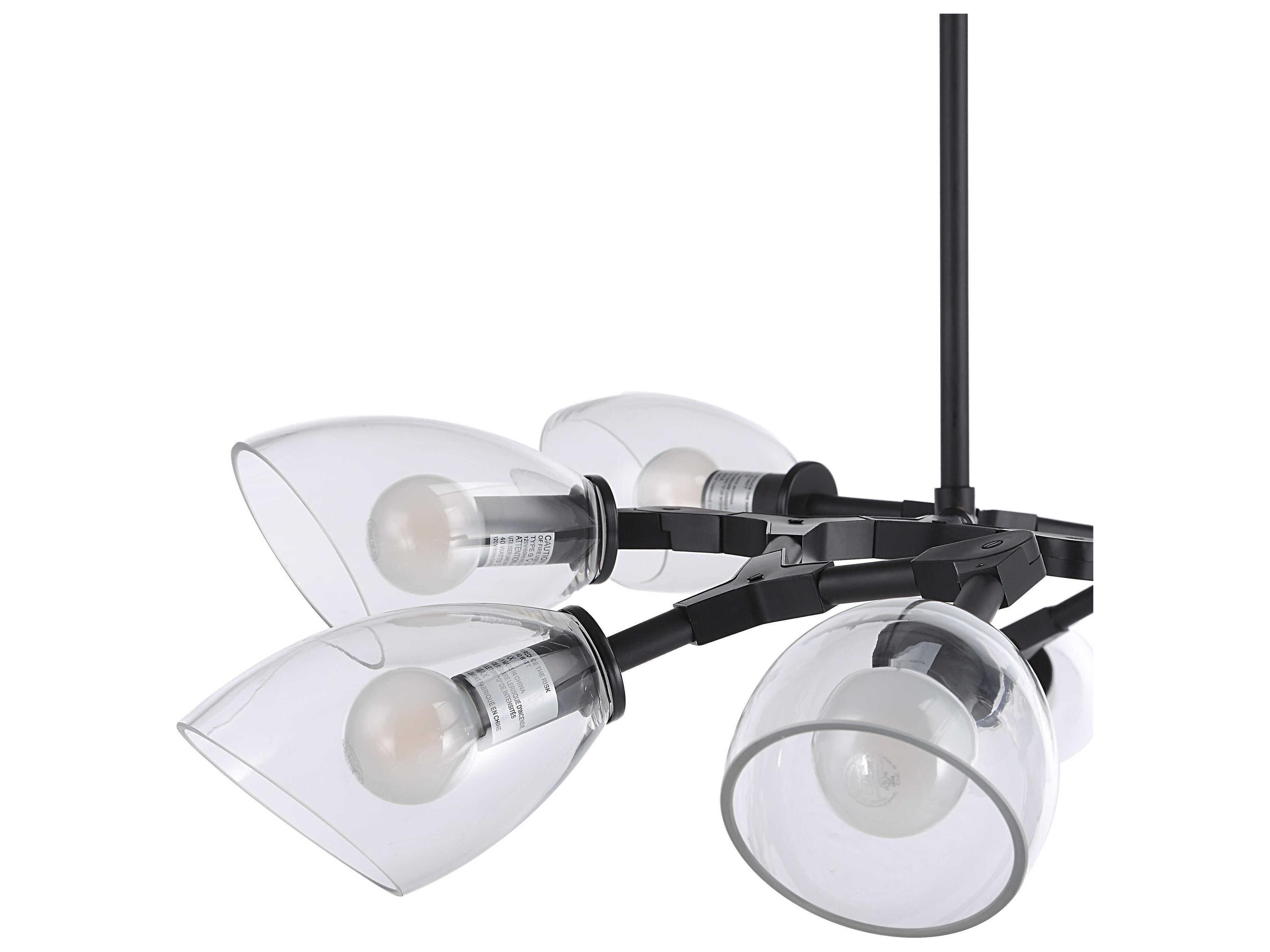 Renwil Camino 8-Light Matte Black Island Pendant