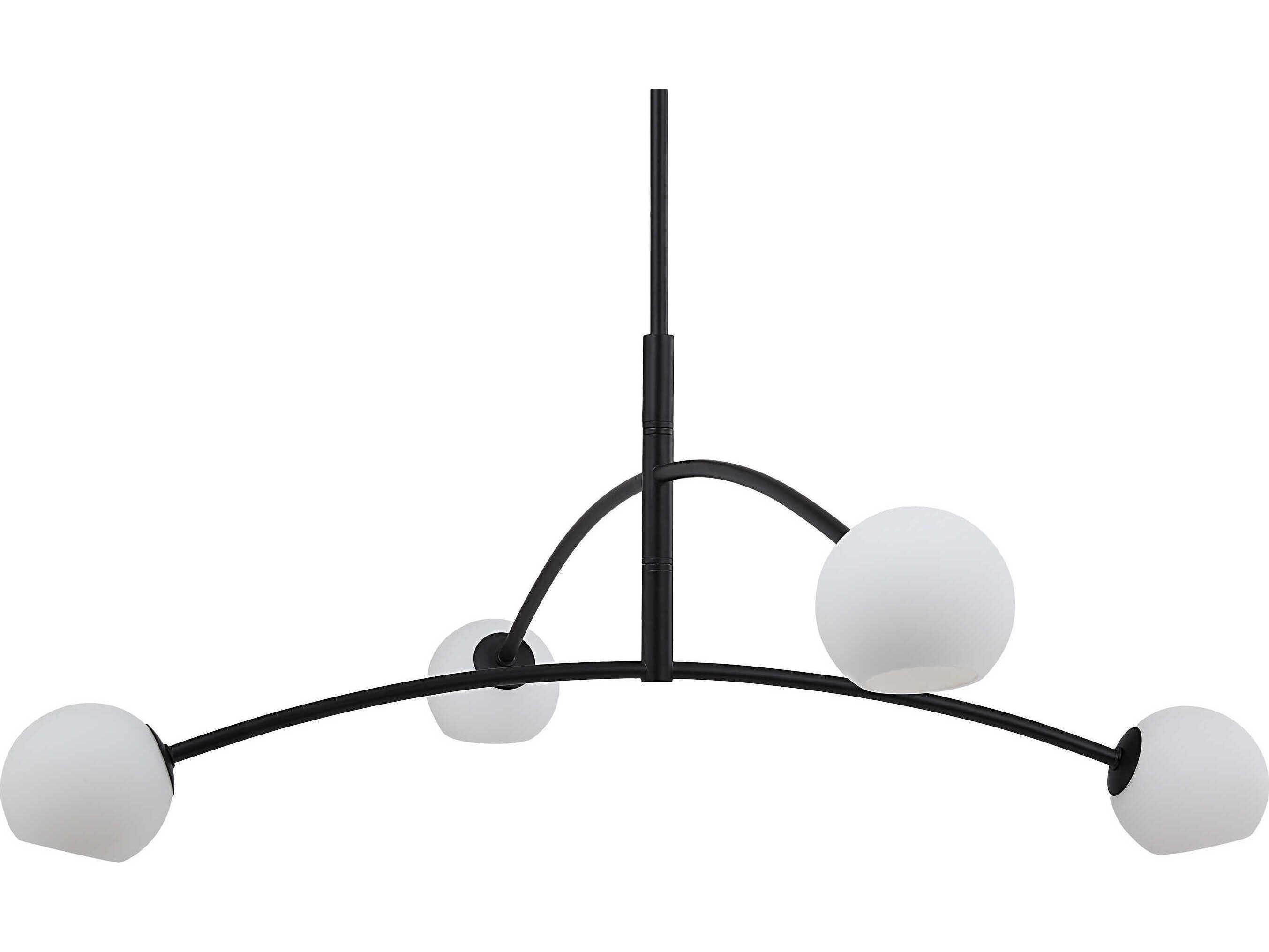 Renwil Nube 4-Light Matte Black Globe Tiered Chandelier