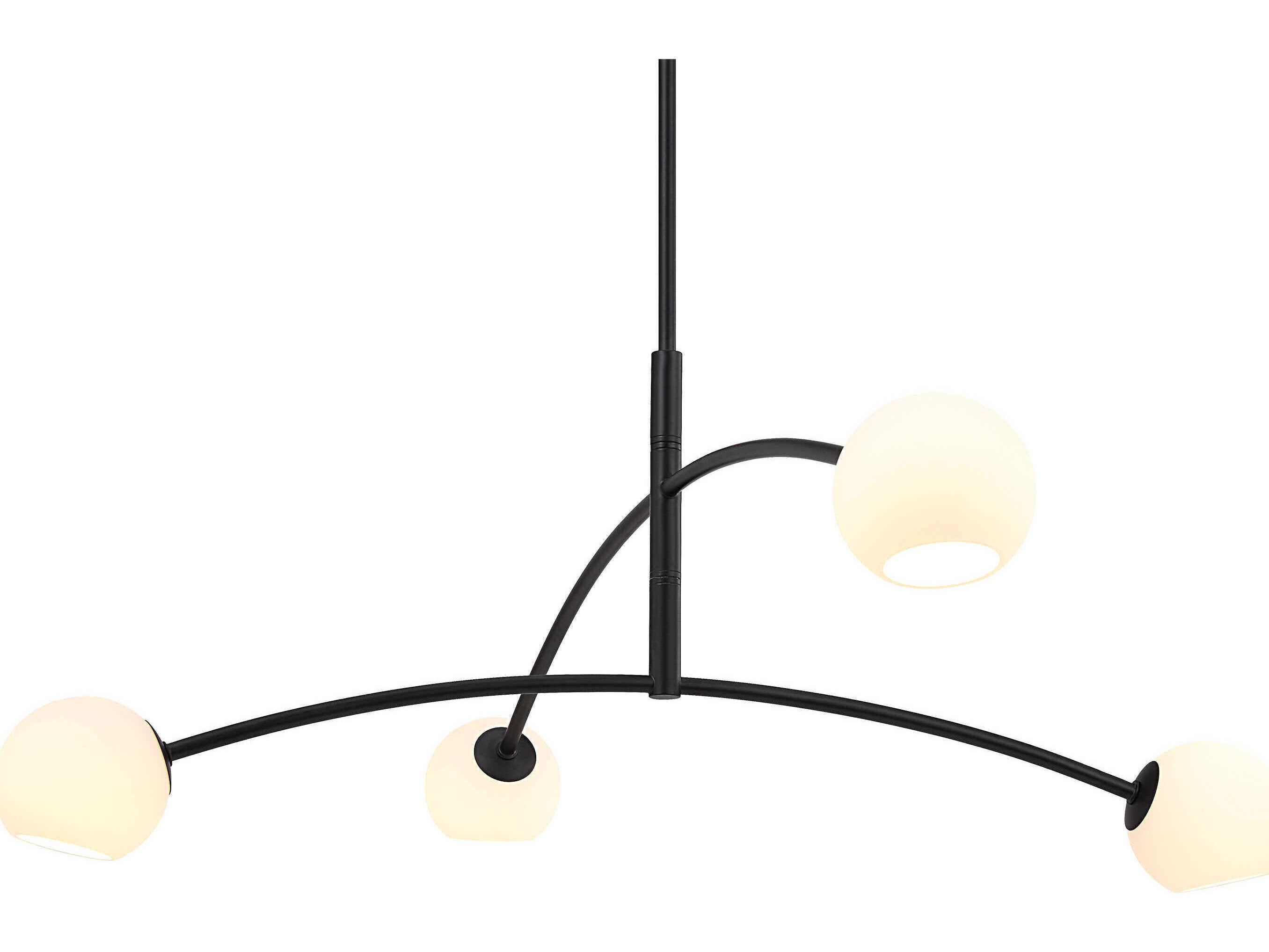 Renwil Nube 4-Light Matte Black Globe Tiered Chandelier