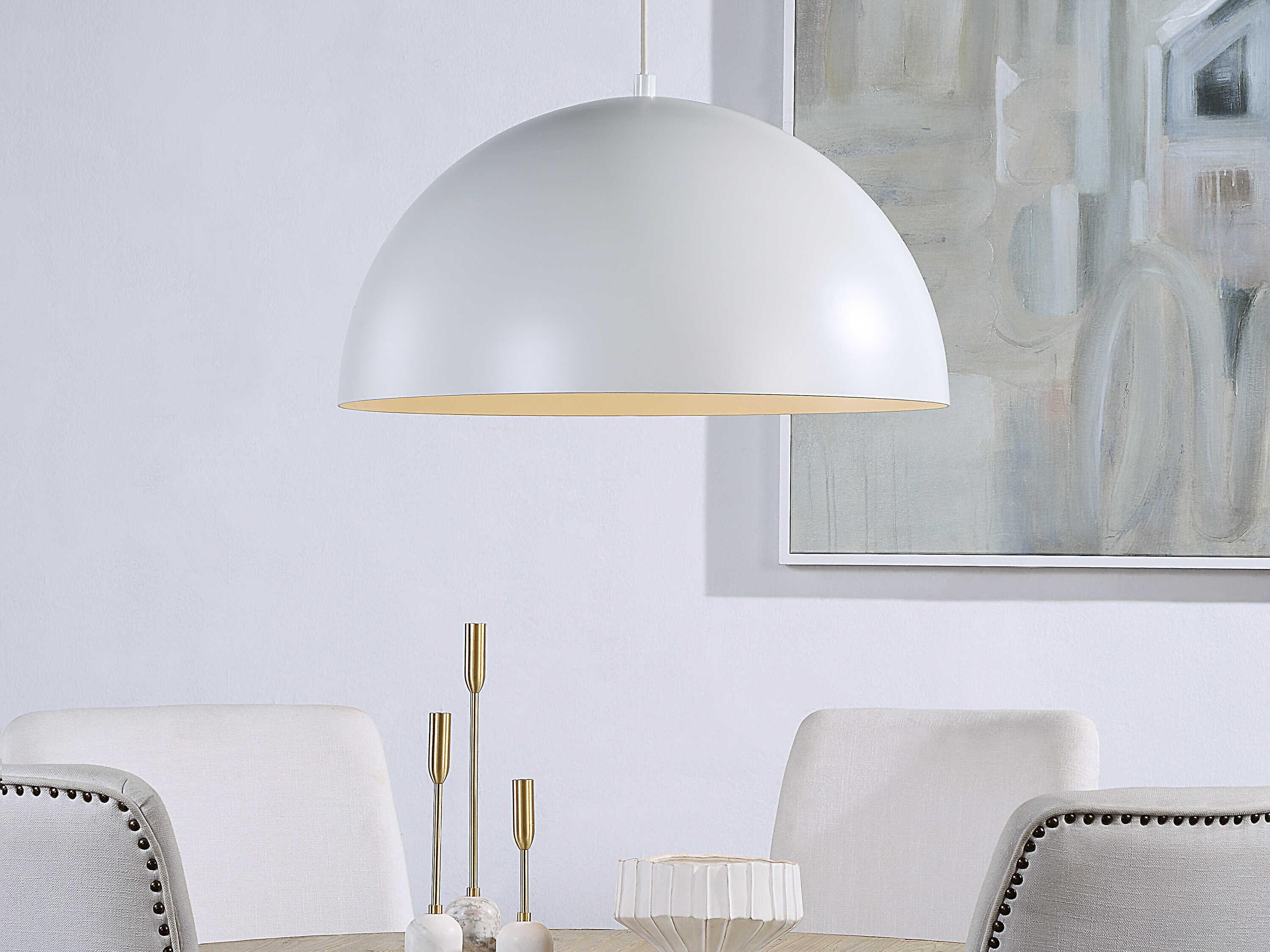 Renwil Ozona 1-Light White Dome Pendant