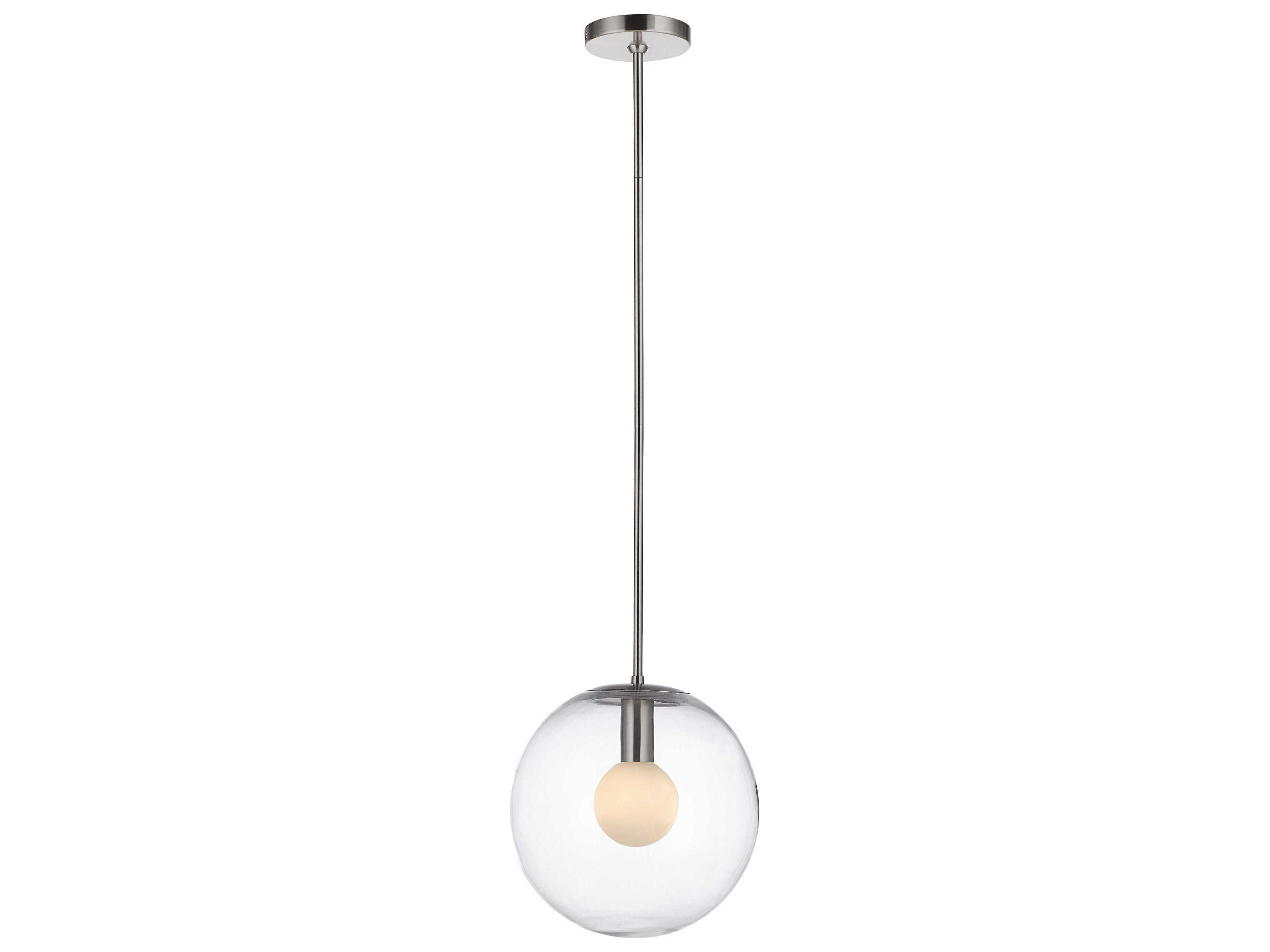 Renwil Quince 1-Light Satin Nickel Globe Mini Pendant