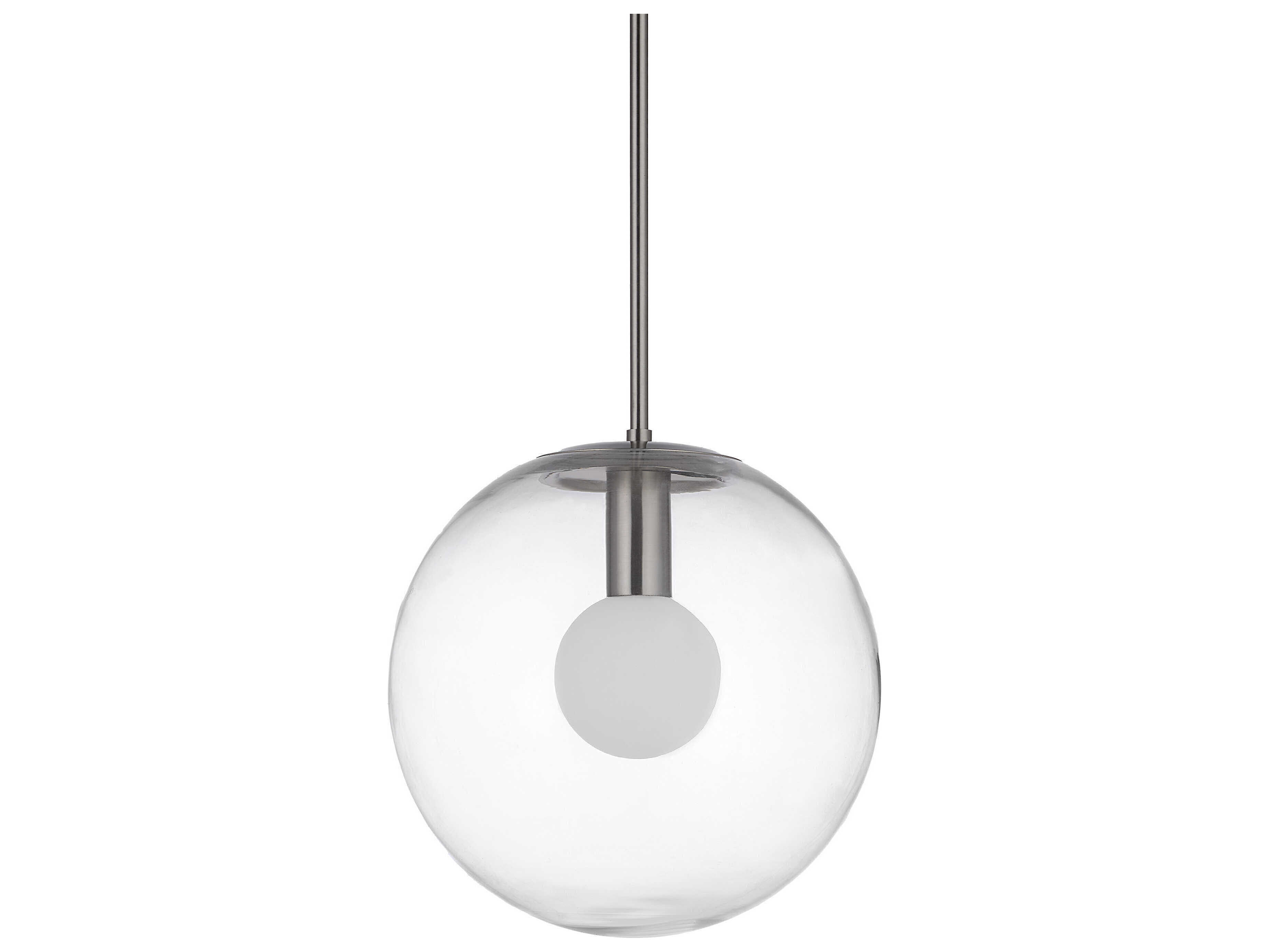 Renwil Quince 1-Light Satin Nickel Globe Mini Pendant
