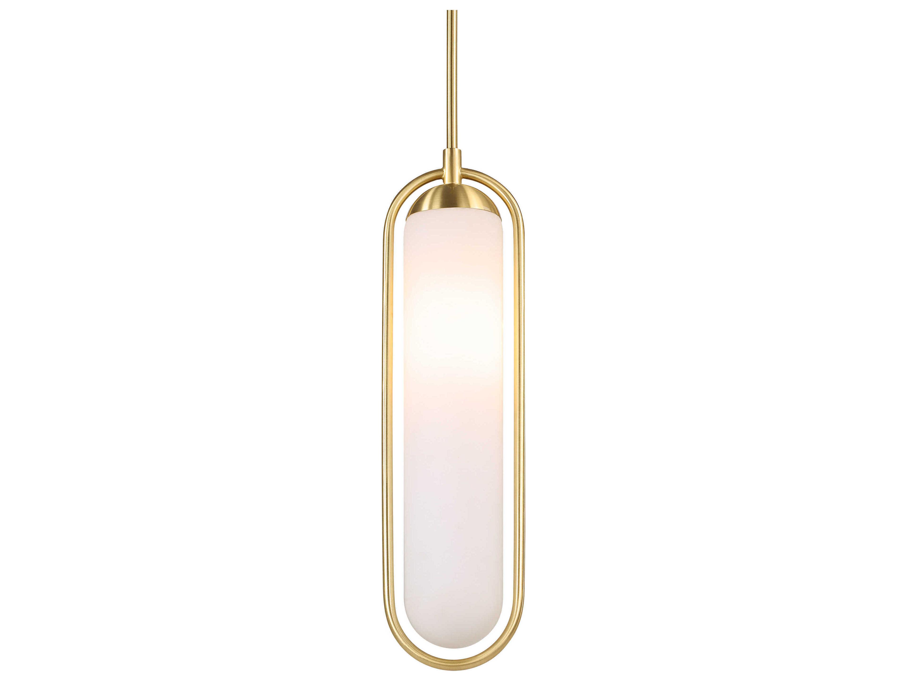 Renwil Thurles 1-Light Plated Satin Dark Brass Gold Cylinder Mini Pendant