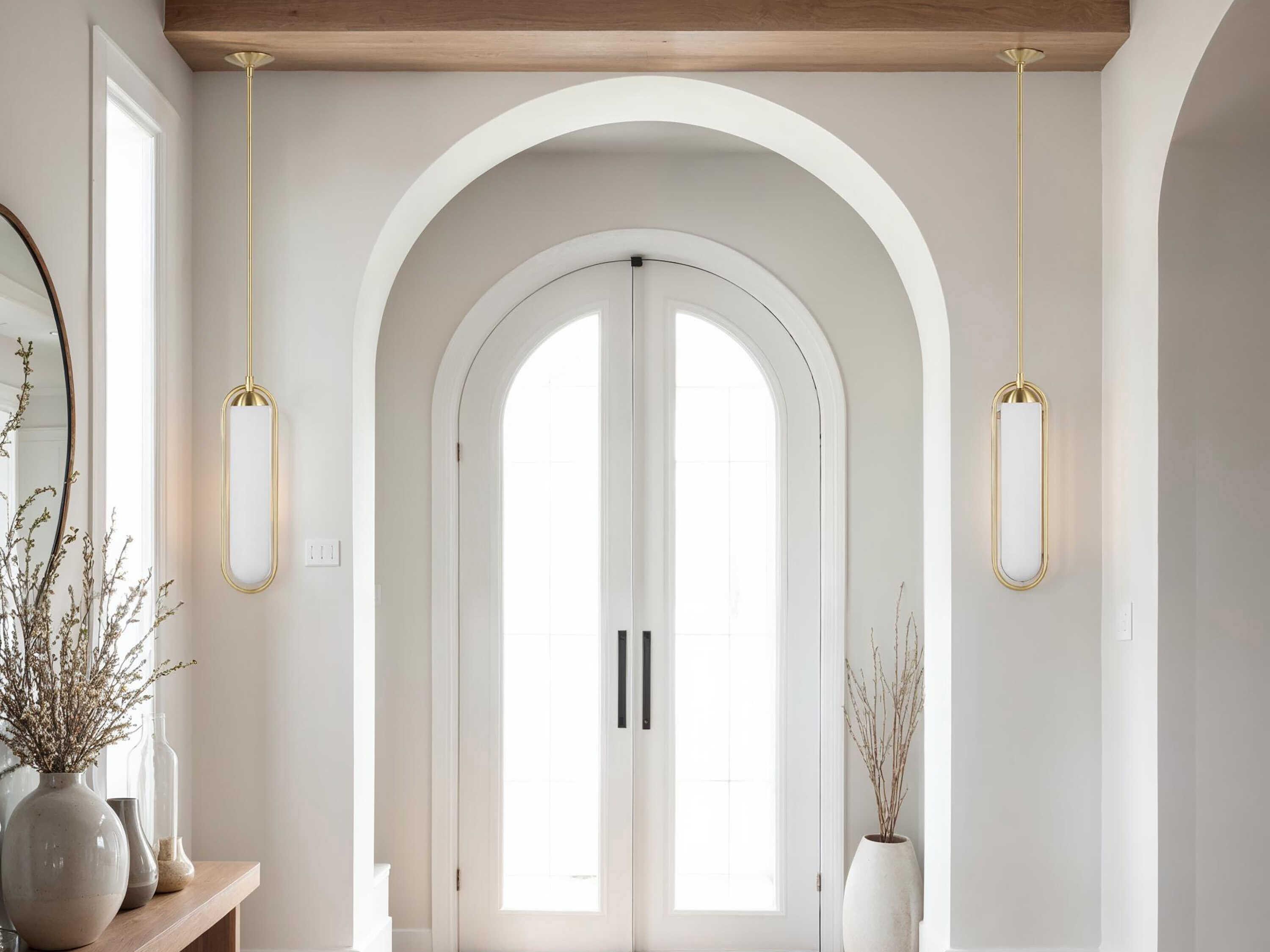 Renwil Thurles 1-Light Plated Satin Dark Brass Gold Cylinder Mini Pendant