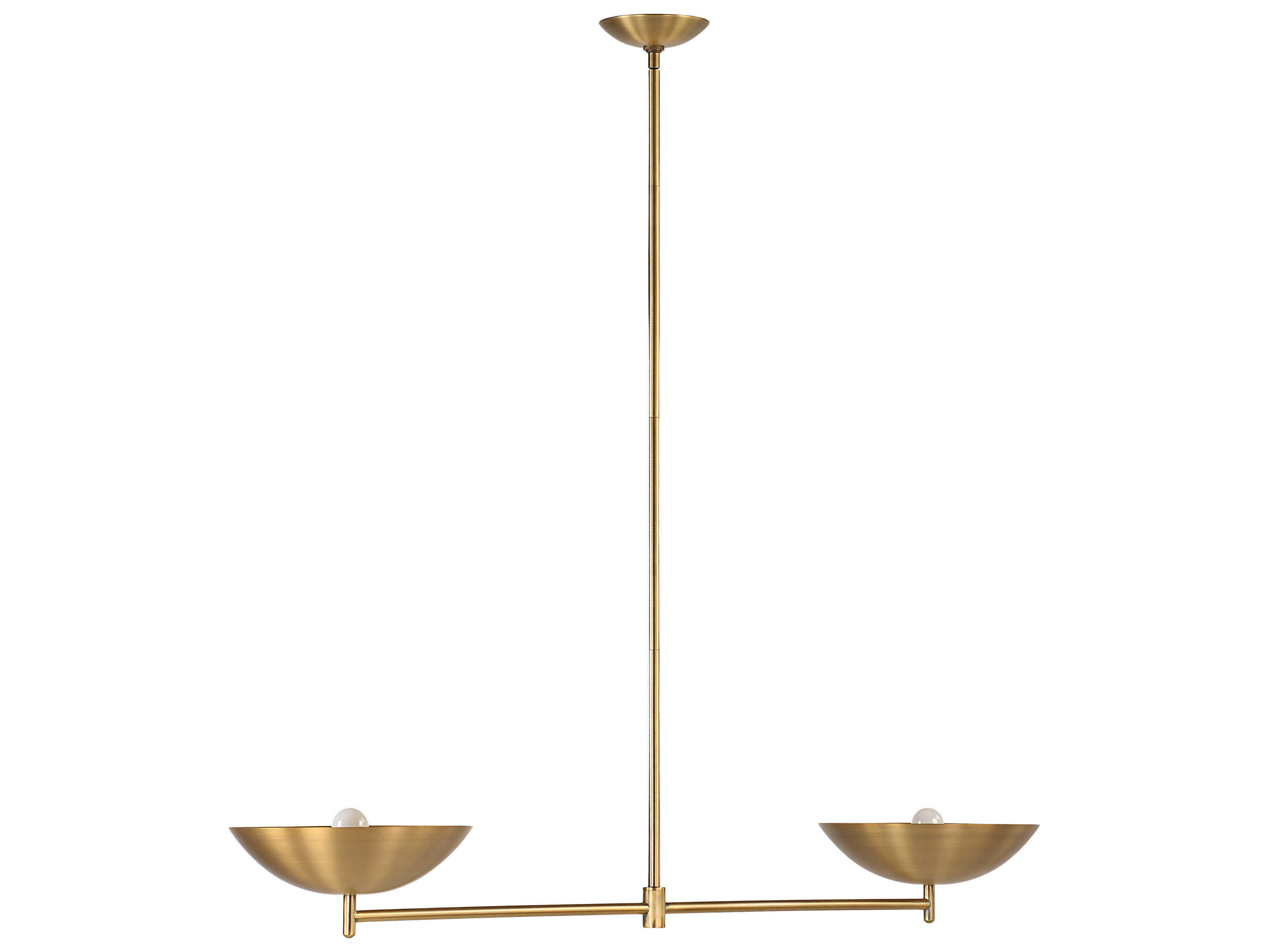 Renwil Waxlow 2-Light Plated Dark Antique Brushed Brass Linear Island Pendant