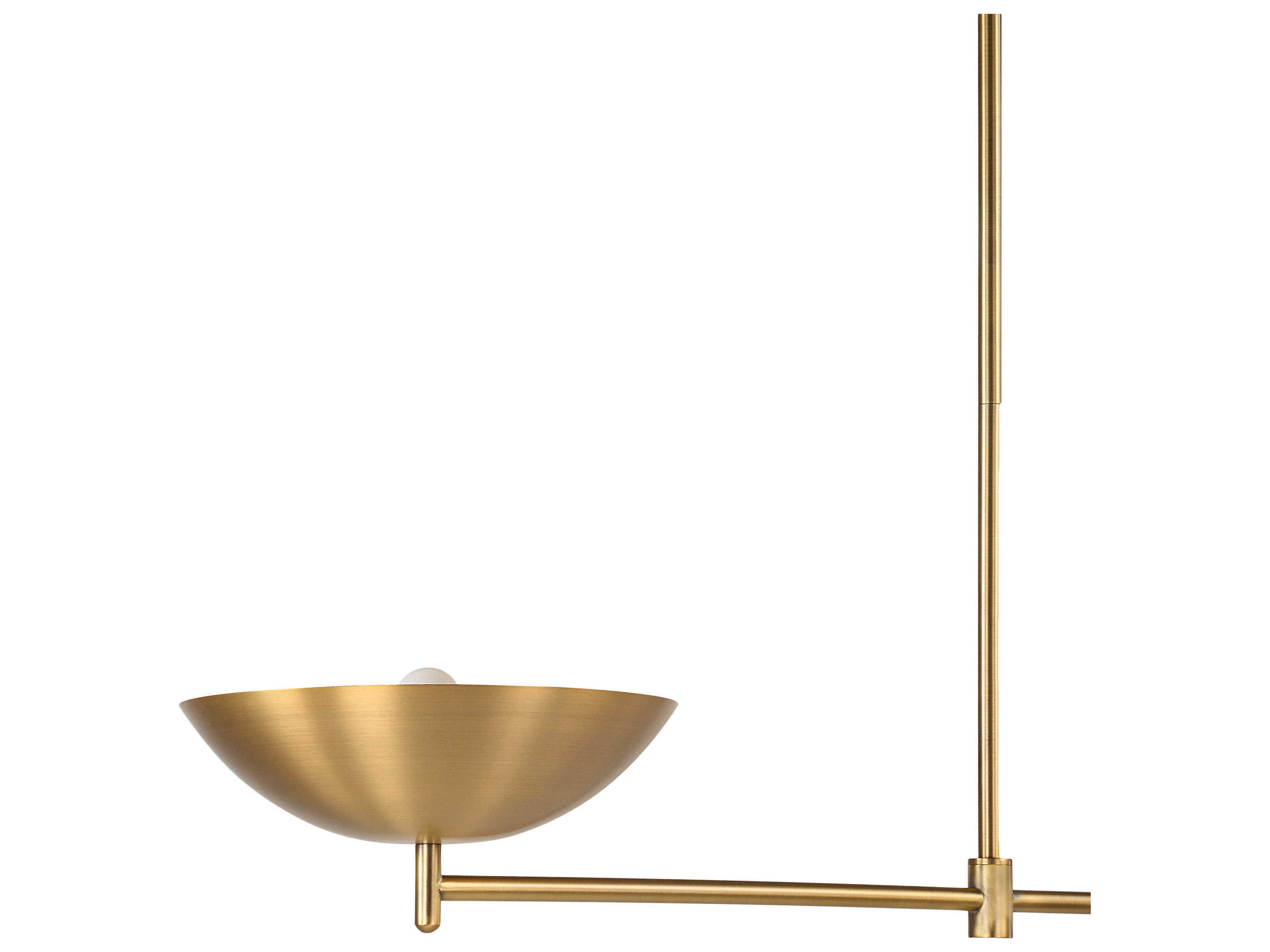 Renwil Waxlow 2-Light Plated Dark Antique Brushed Brass Linear Island Pendant