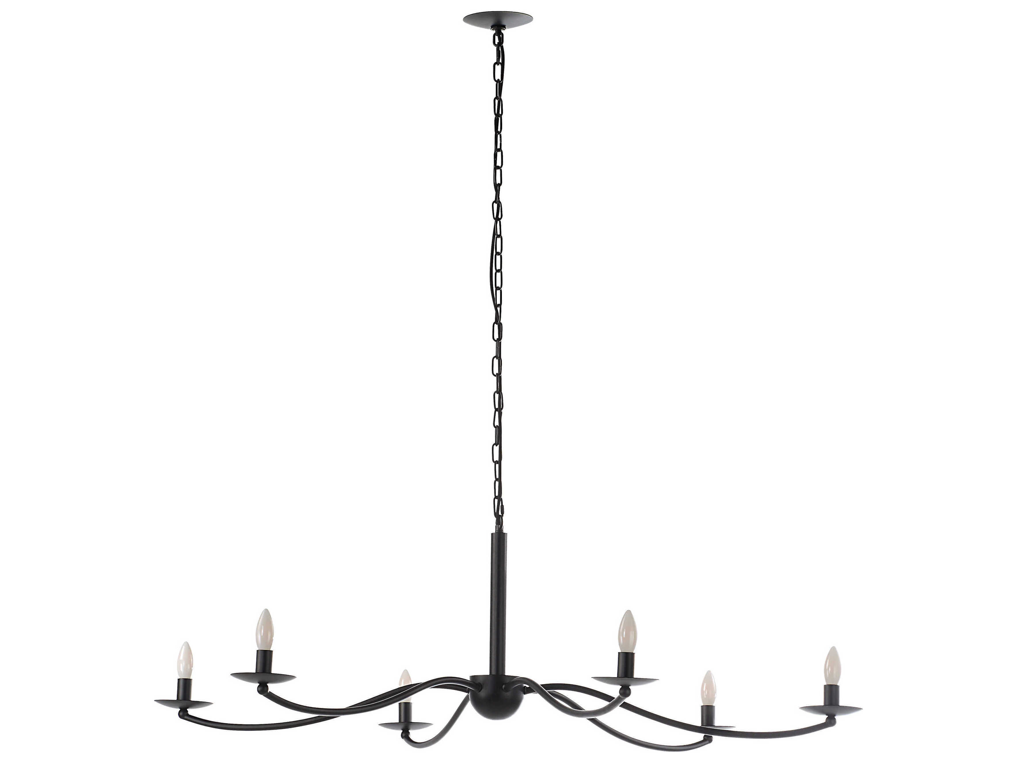 Renwil Landen 6-Light Black Candelabra Chandelier