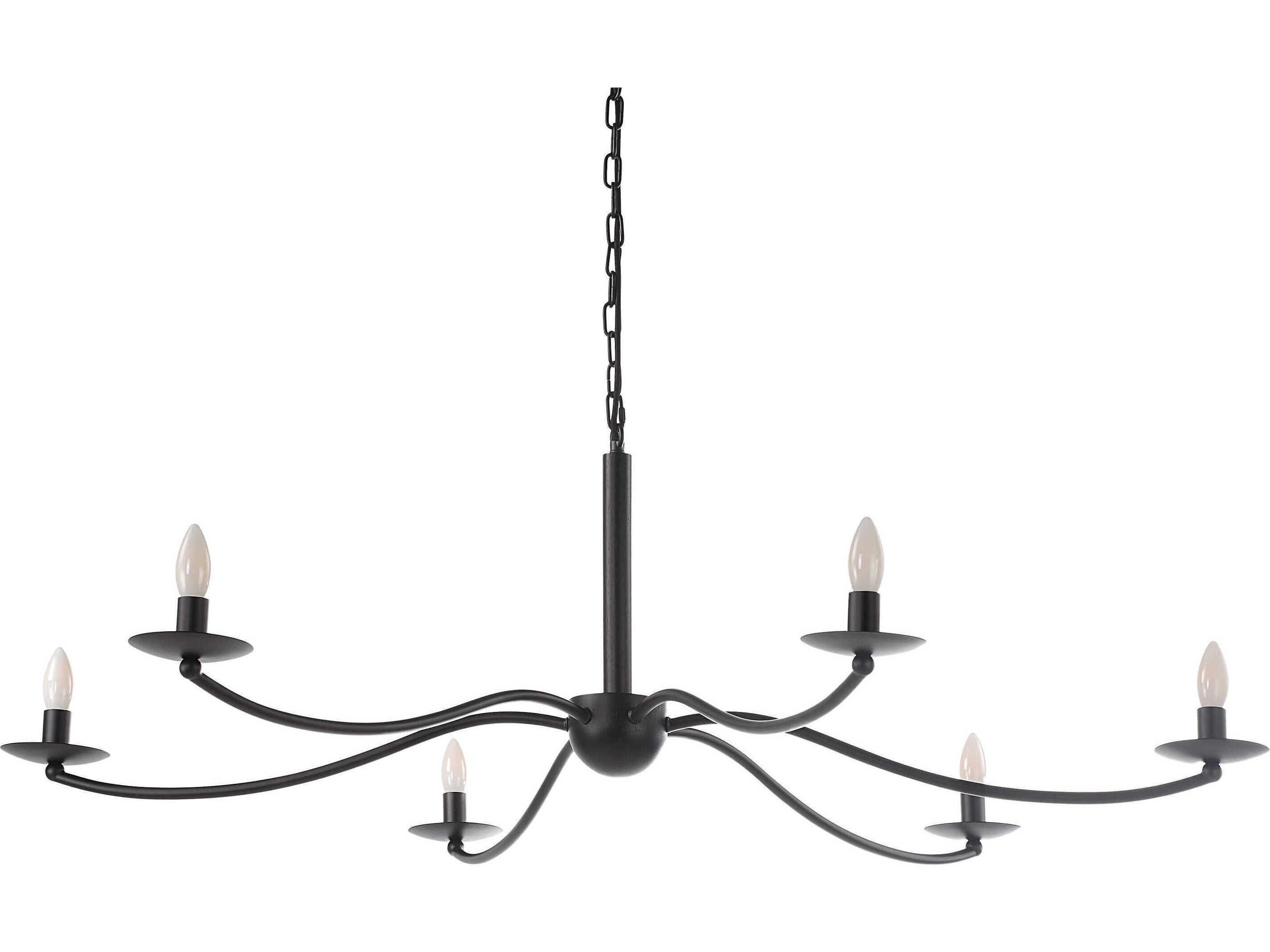 Renwil Landen 6-Light Black Candelabra Chandelier