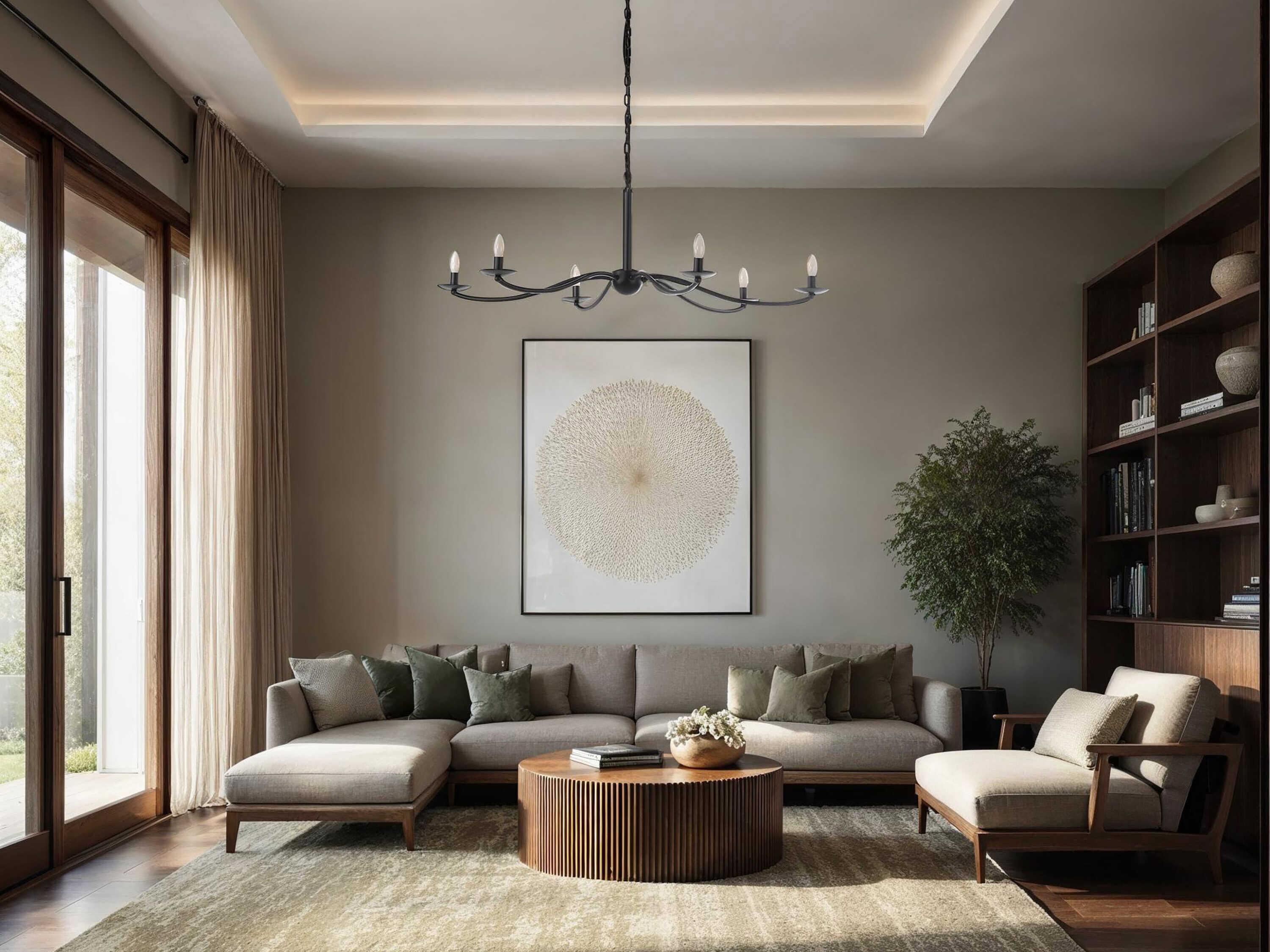 Renwil Landen 6-Light Black Candelabra Chandelier