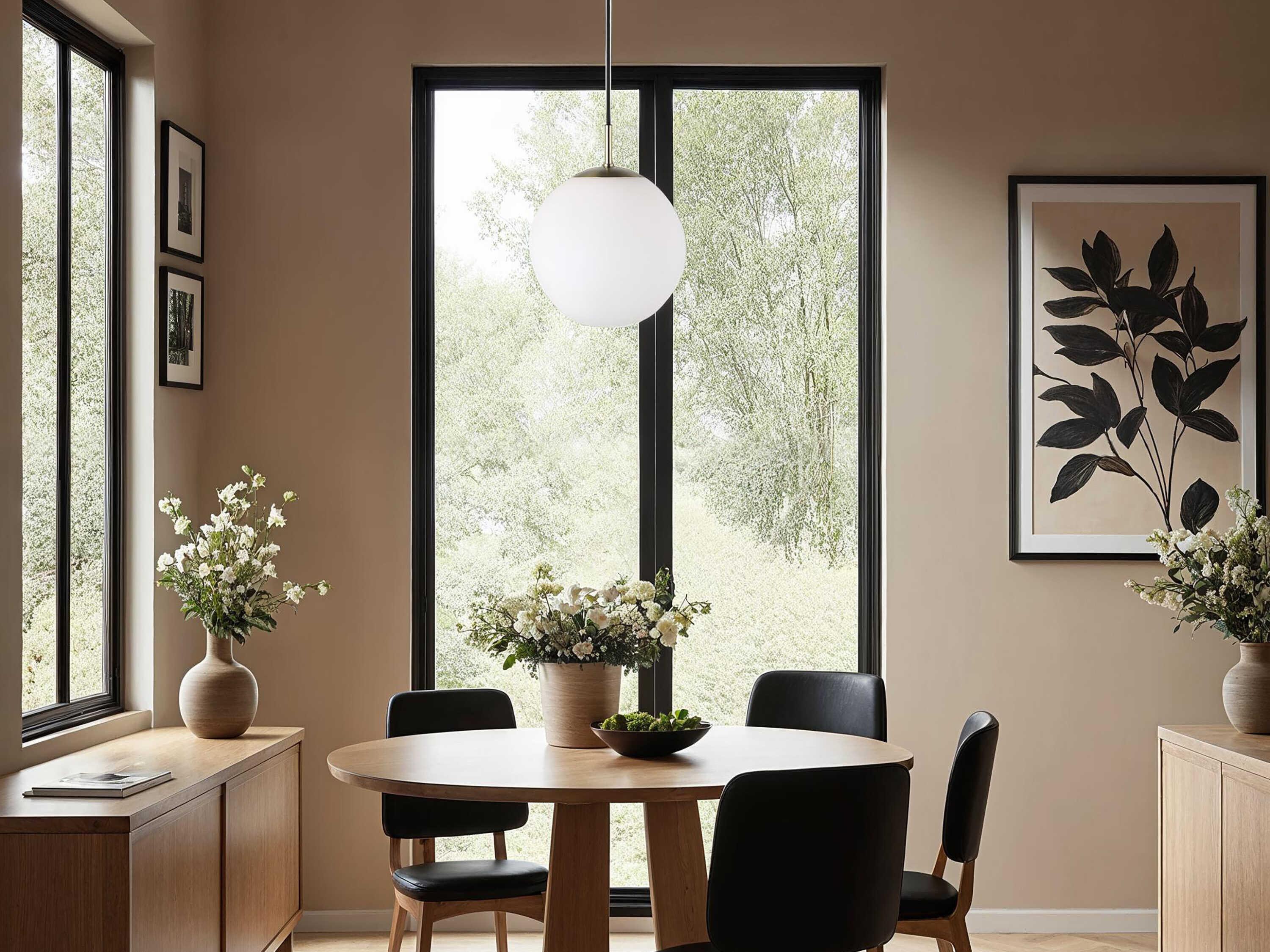 Renwil Koa 1-Light Plated Champagne Gold Globe Pendant