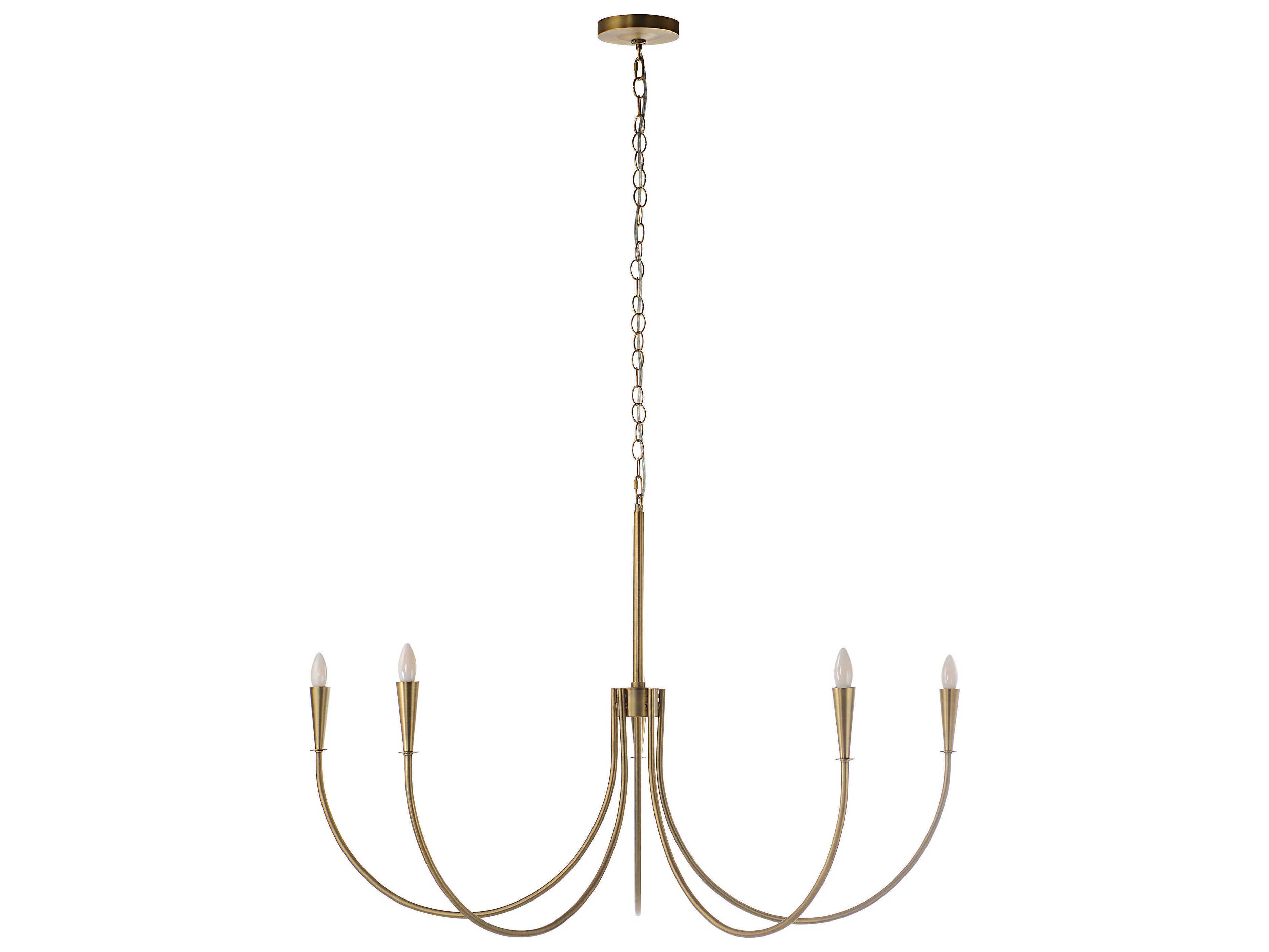 Renwil Luzon 5-Light Plated Dark Antique Brushed Brass Candelabra Chandelier