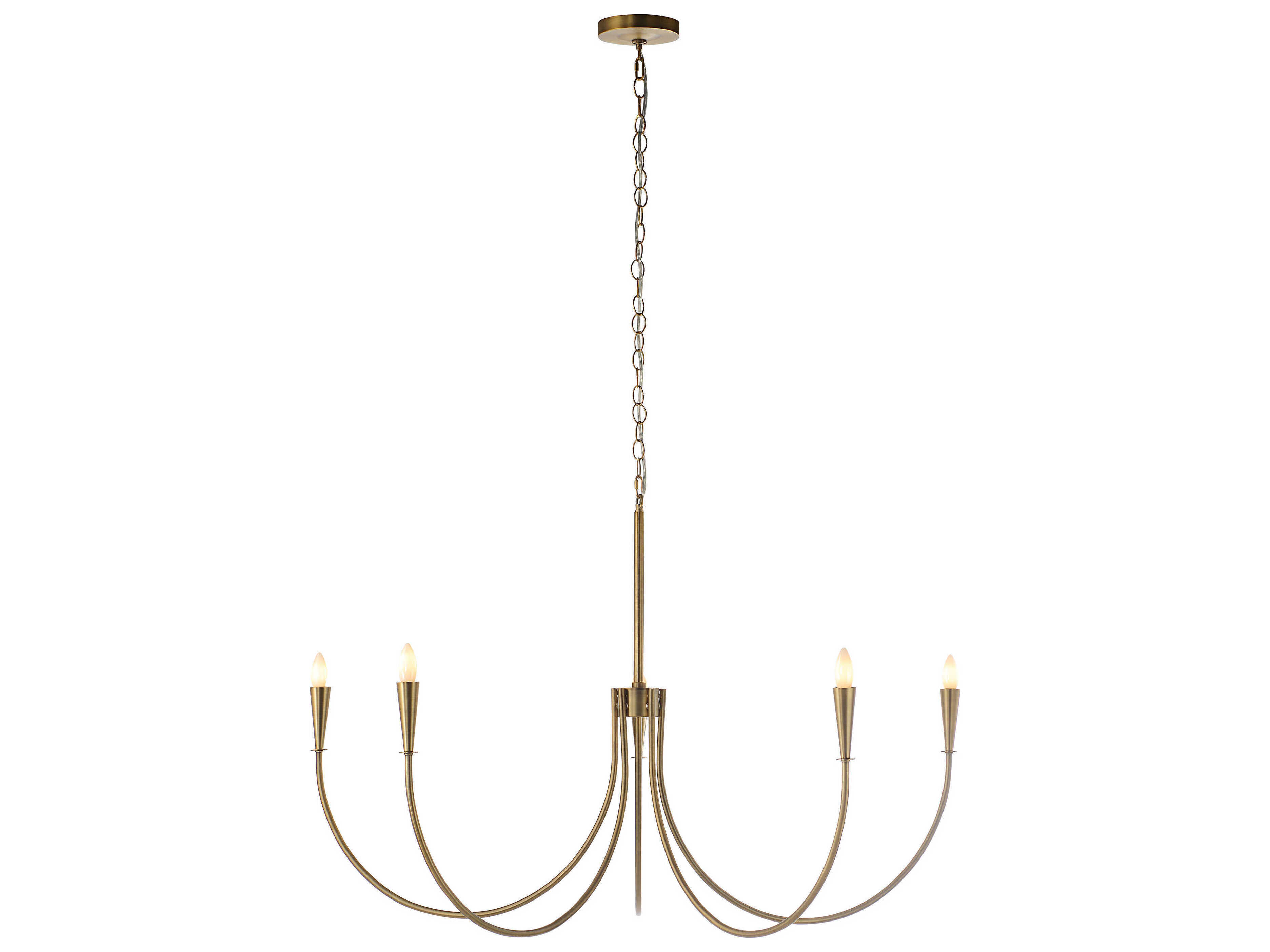 Renwil Luzon 5-Light Plated Dark Antique Brushed Brass Candelabra Chandelier