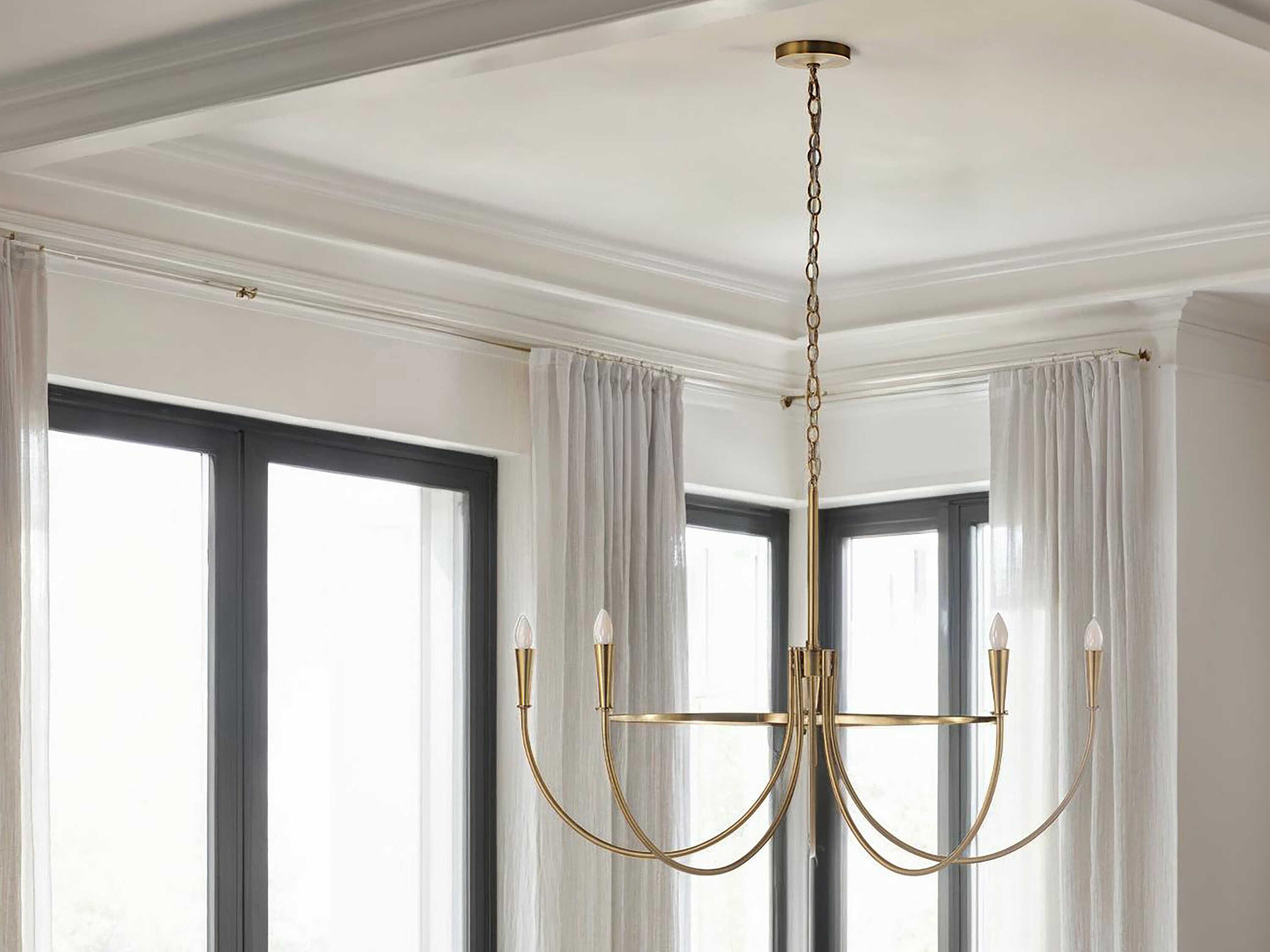 Renwil Luzon 5-Light Plated Dark Antique Brushed Brass Candelabra Chandelier