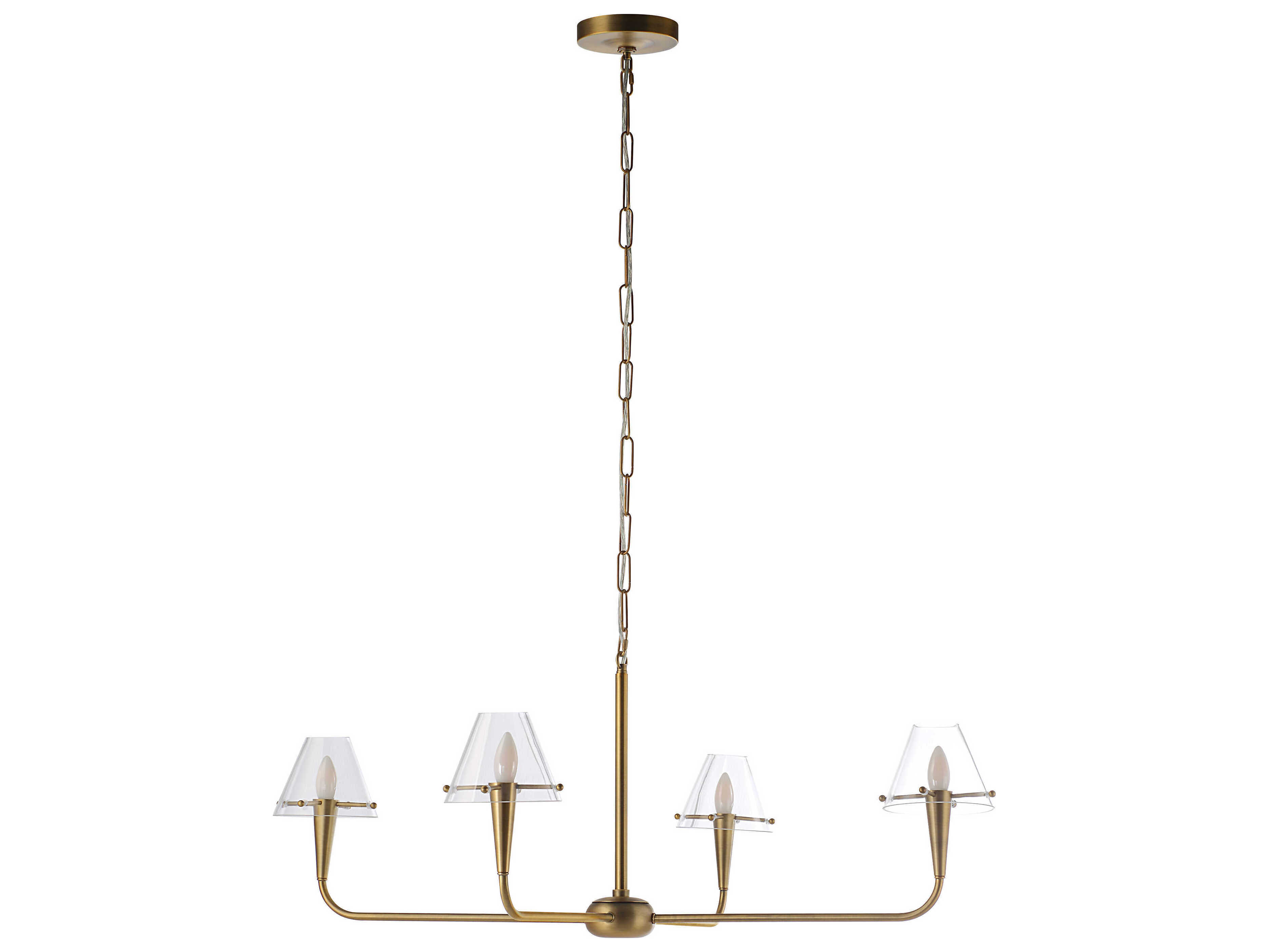 Renwil Maite 4-Light Plated Dark Antique Brushed Brass Candelabra Chandelier