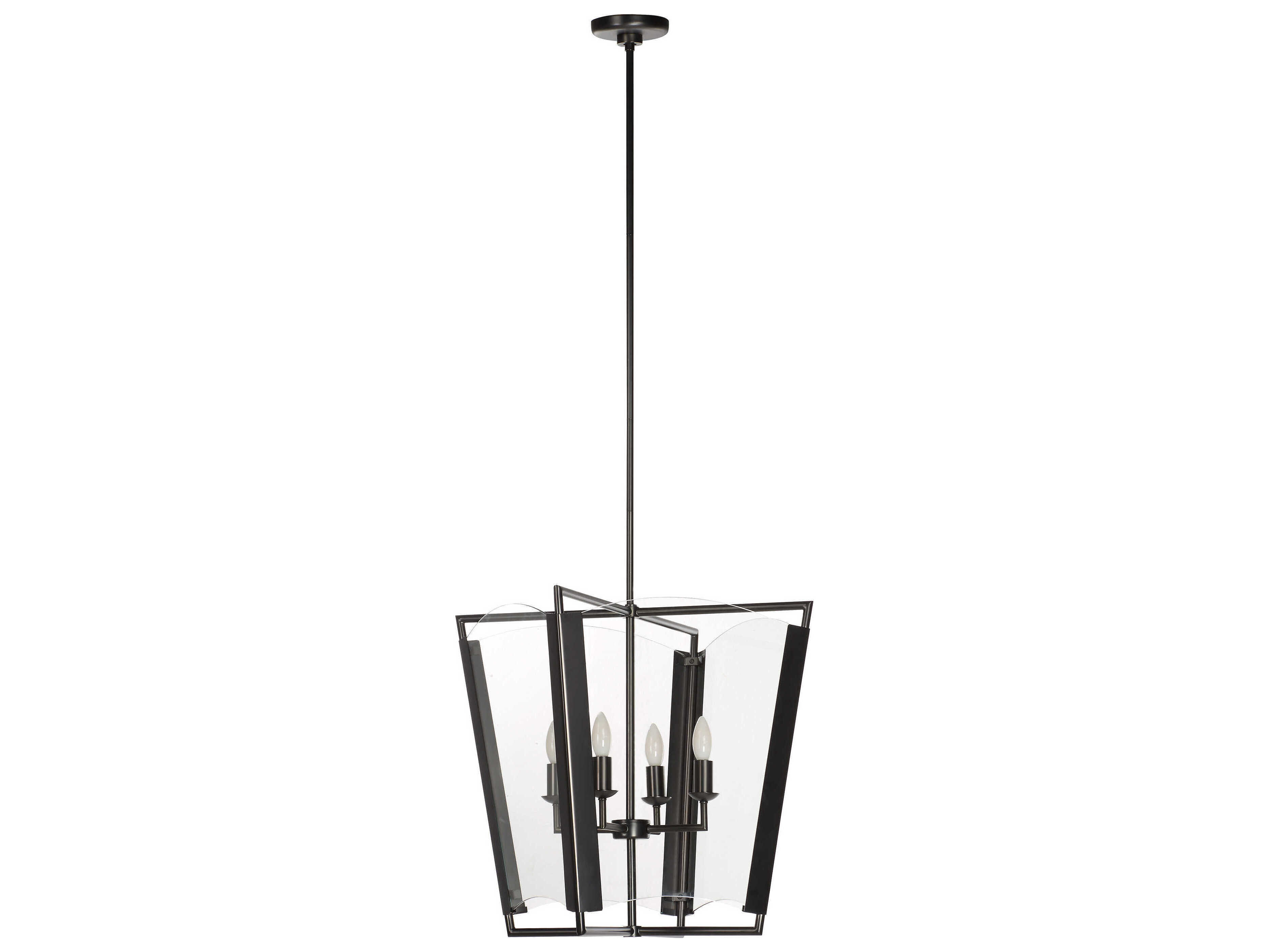 Renwil Toussaint 4-Light Plated Dark Bronze Black Lantern Pendant