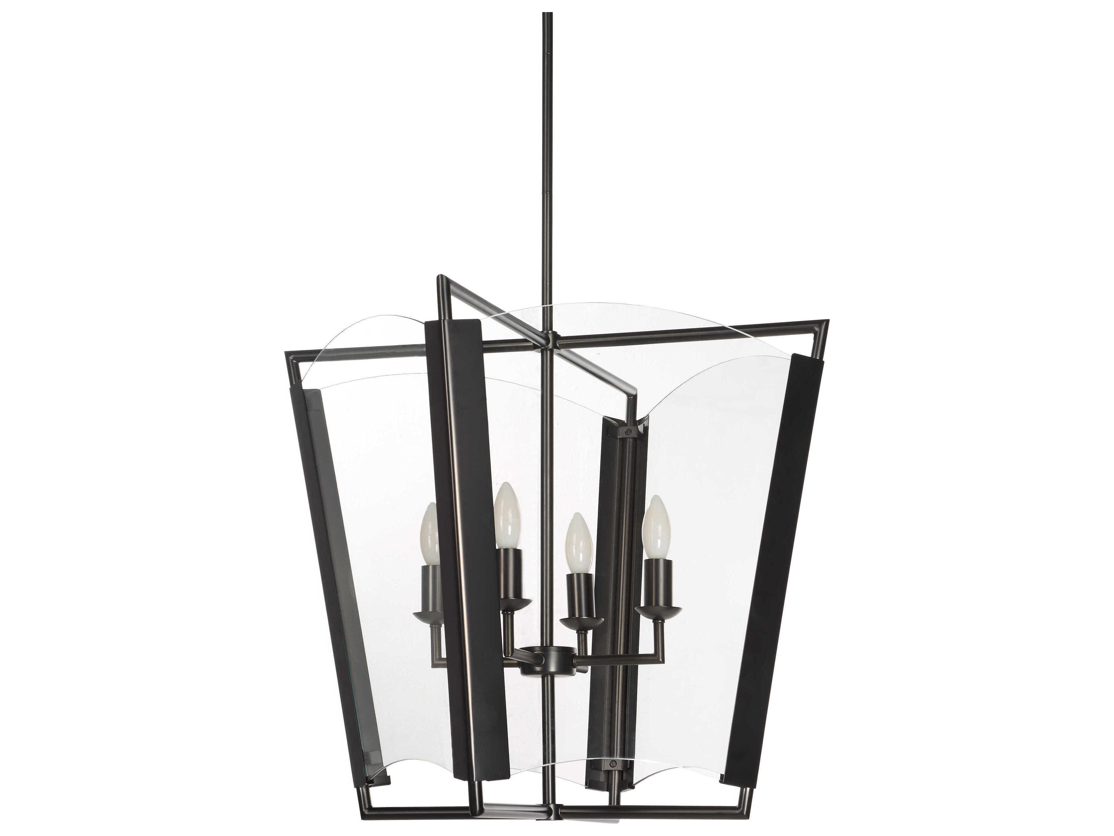 Renwil Toussaint 4-Light Plated Dark Bronze Black Lantern Pendant