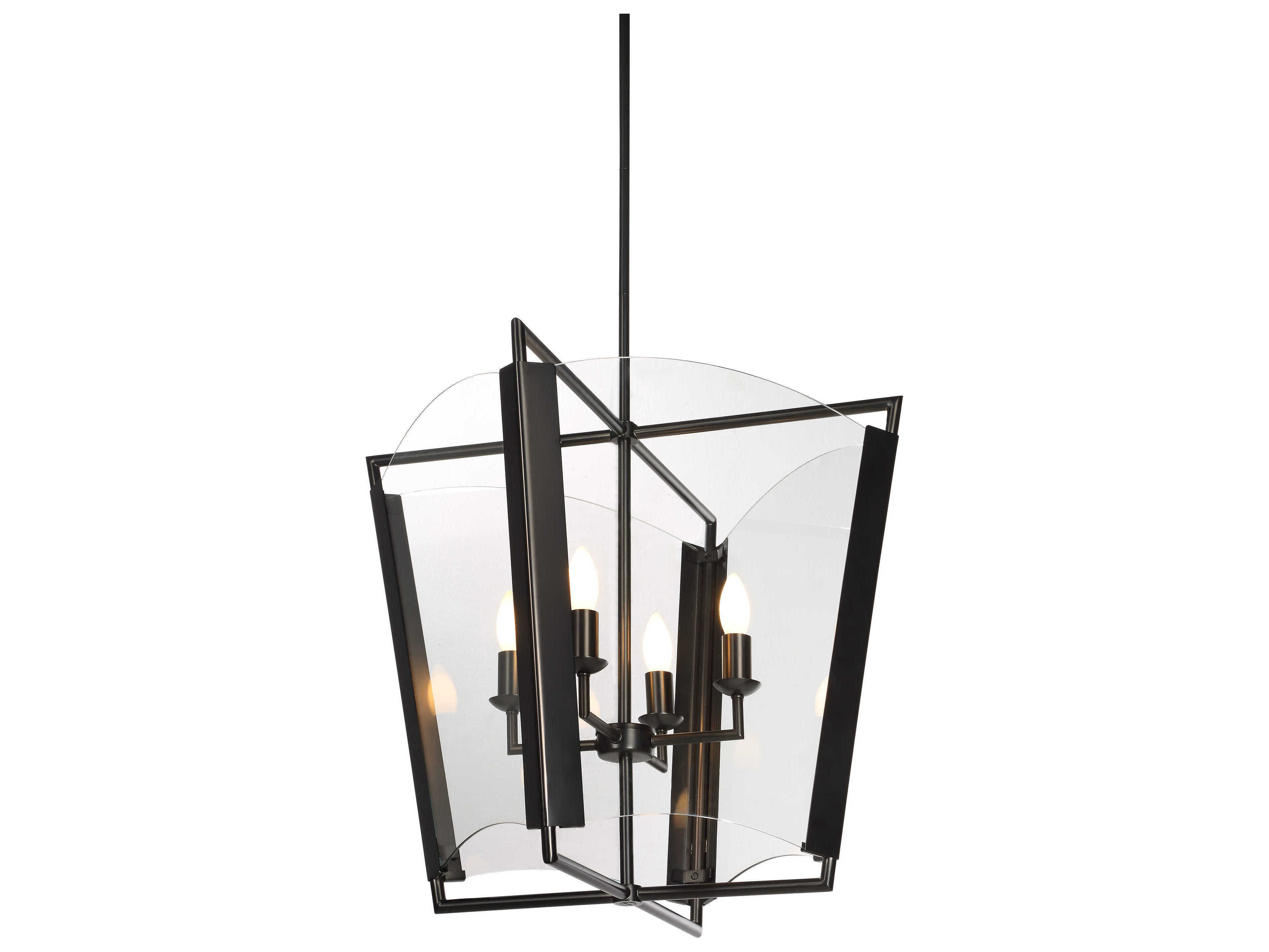 Renwil Toussaint 4-Light Plated Dark Bronze Black Lantern Pendant