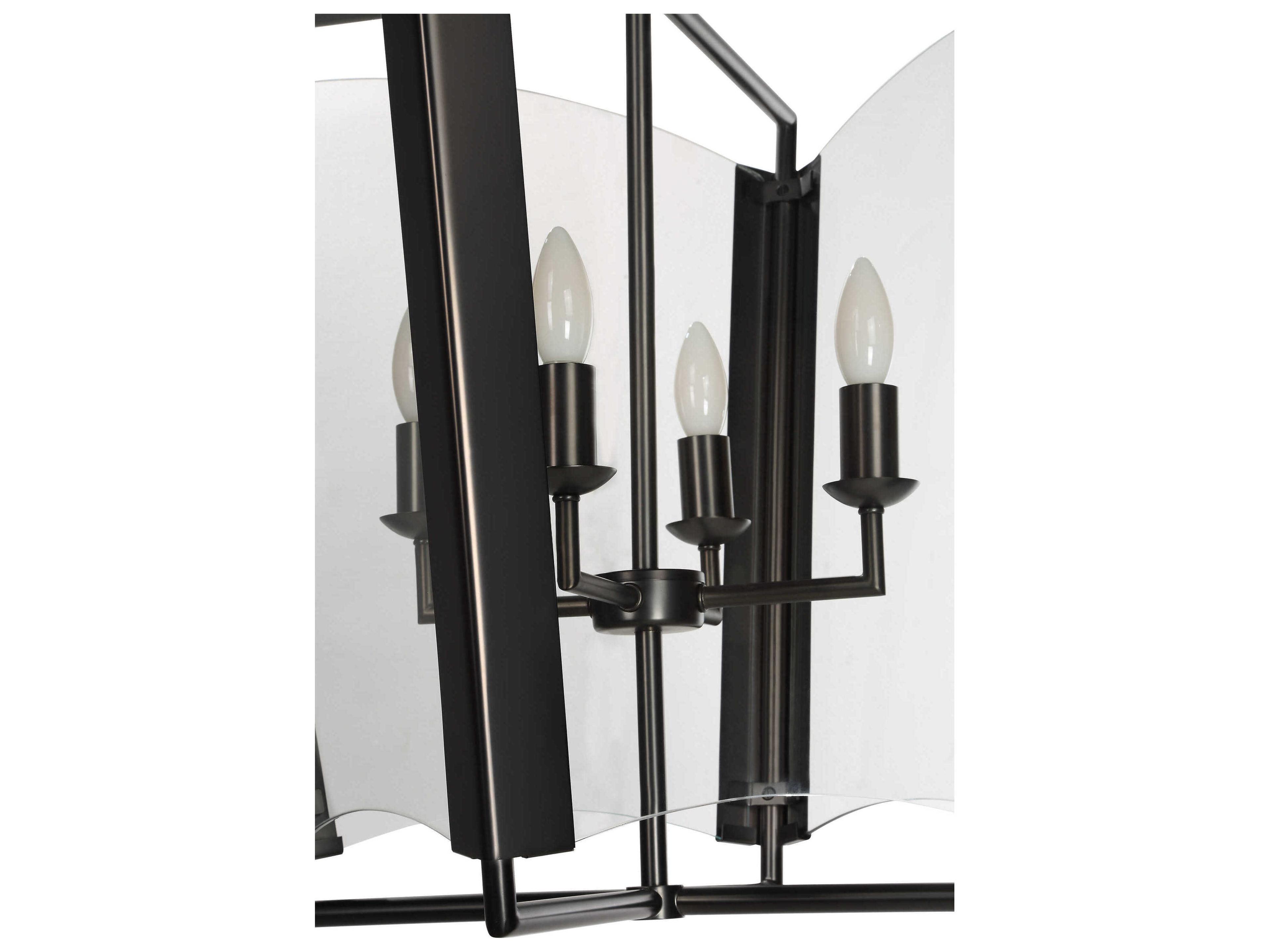 Renwil Toussaint 4-Light Plated Dark Bronze Black Lantern Pendant